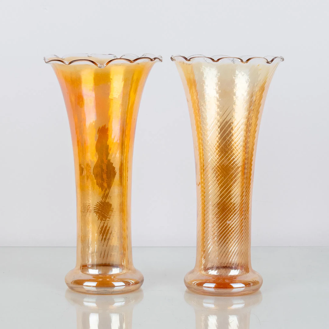 VASES, 1 pair of similar, luster glass, mid-1900s