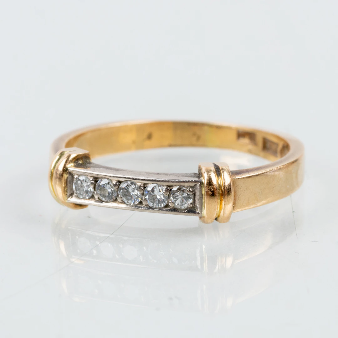 RING, 18k two-tone gold, with diamonds, Heribert Engelbert, Stockholm 1985