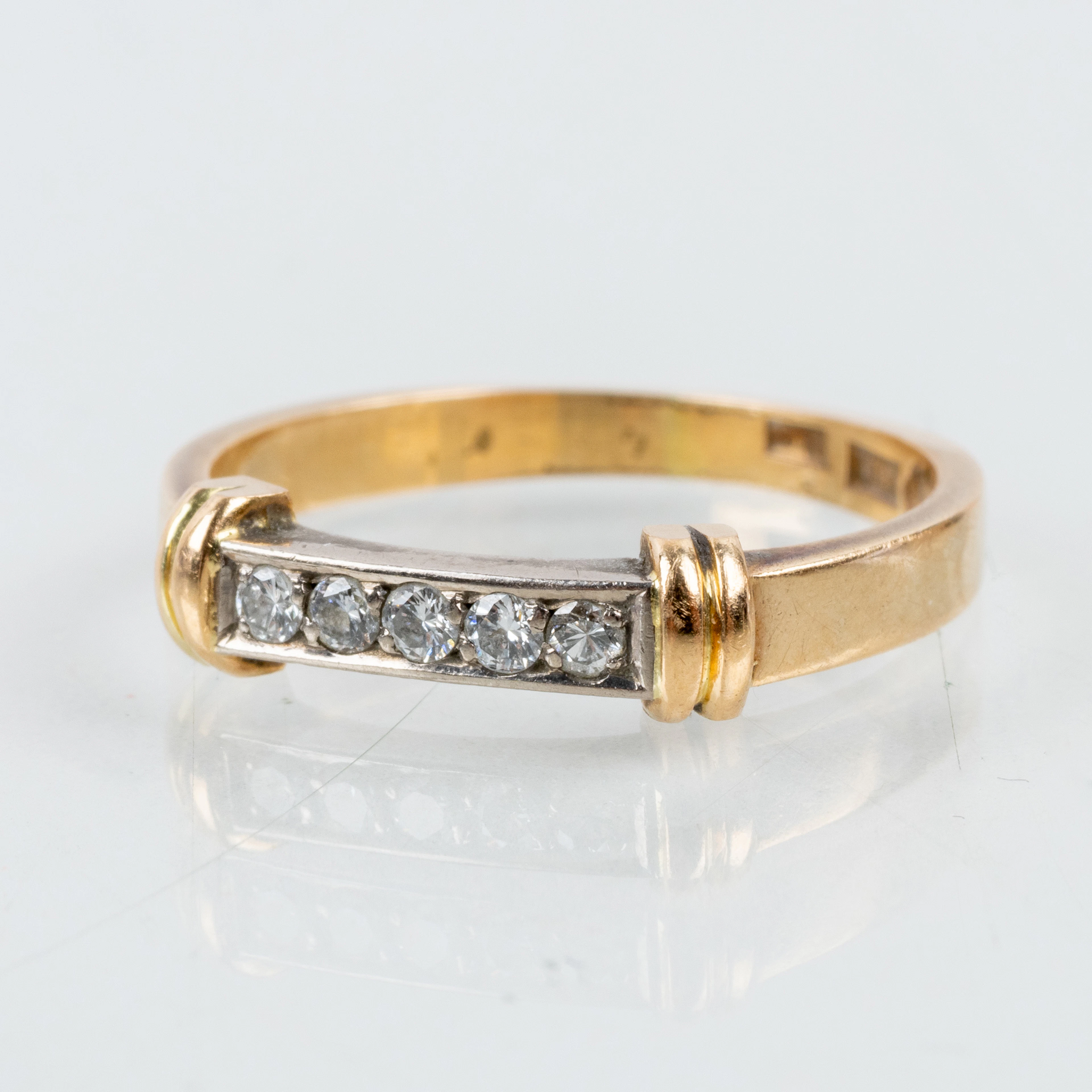 RING, 18k two-tone gold, with diamonds, Heribert Engelbert, Stockholm 1985