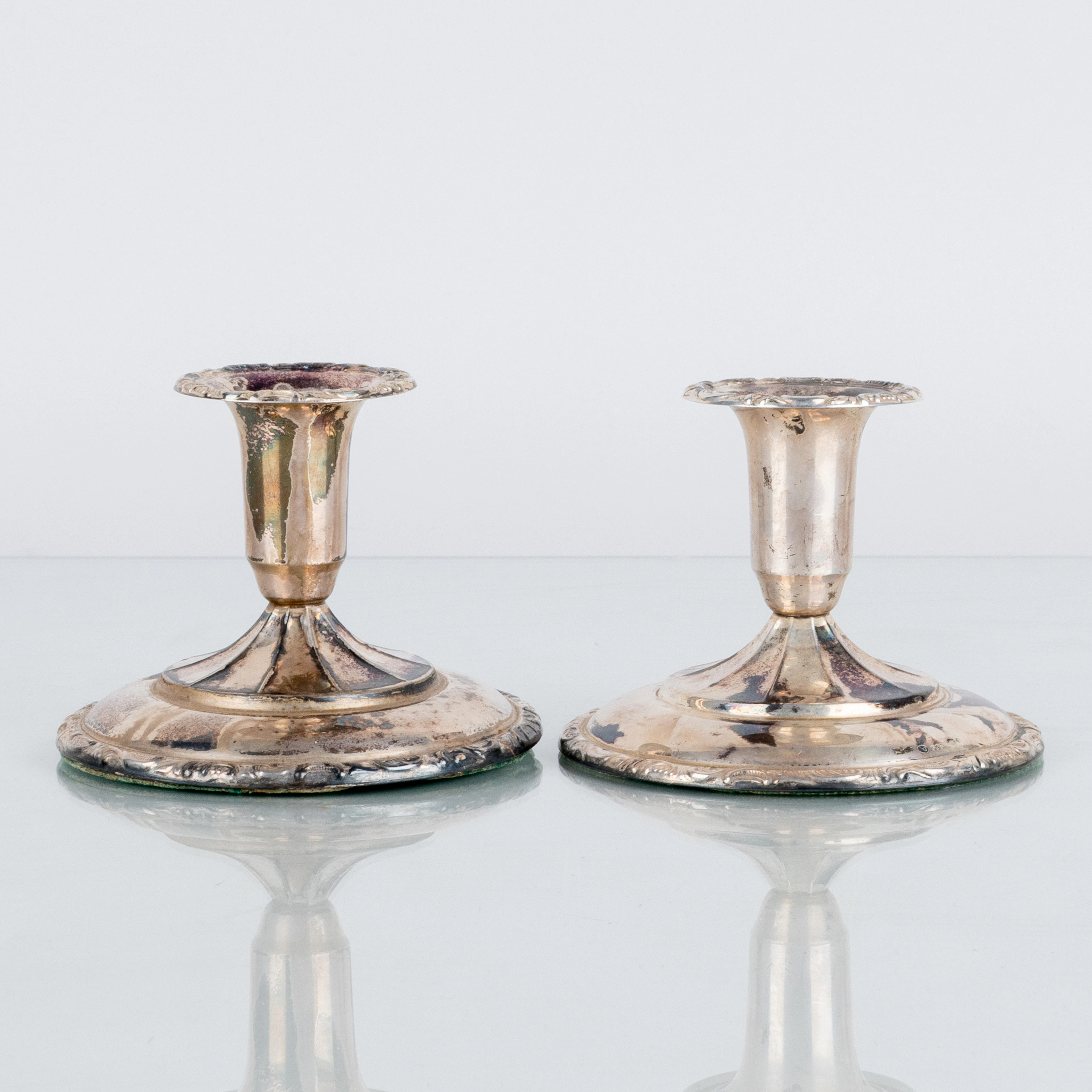 CANDELABRI, 1 paio, argento, metà 1900