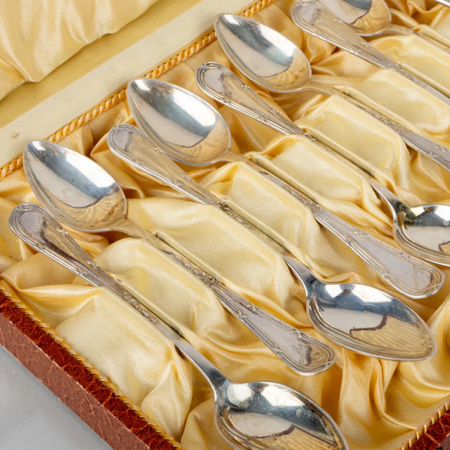 KAFFEELÖFFEL, 12 Stück Silber, CG Hallberg 1926, Kleingewicht ca. 140 g