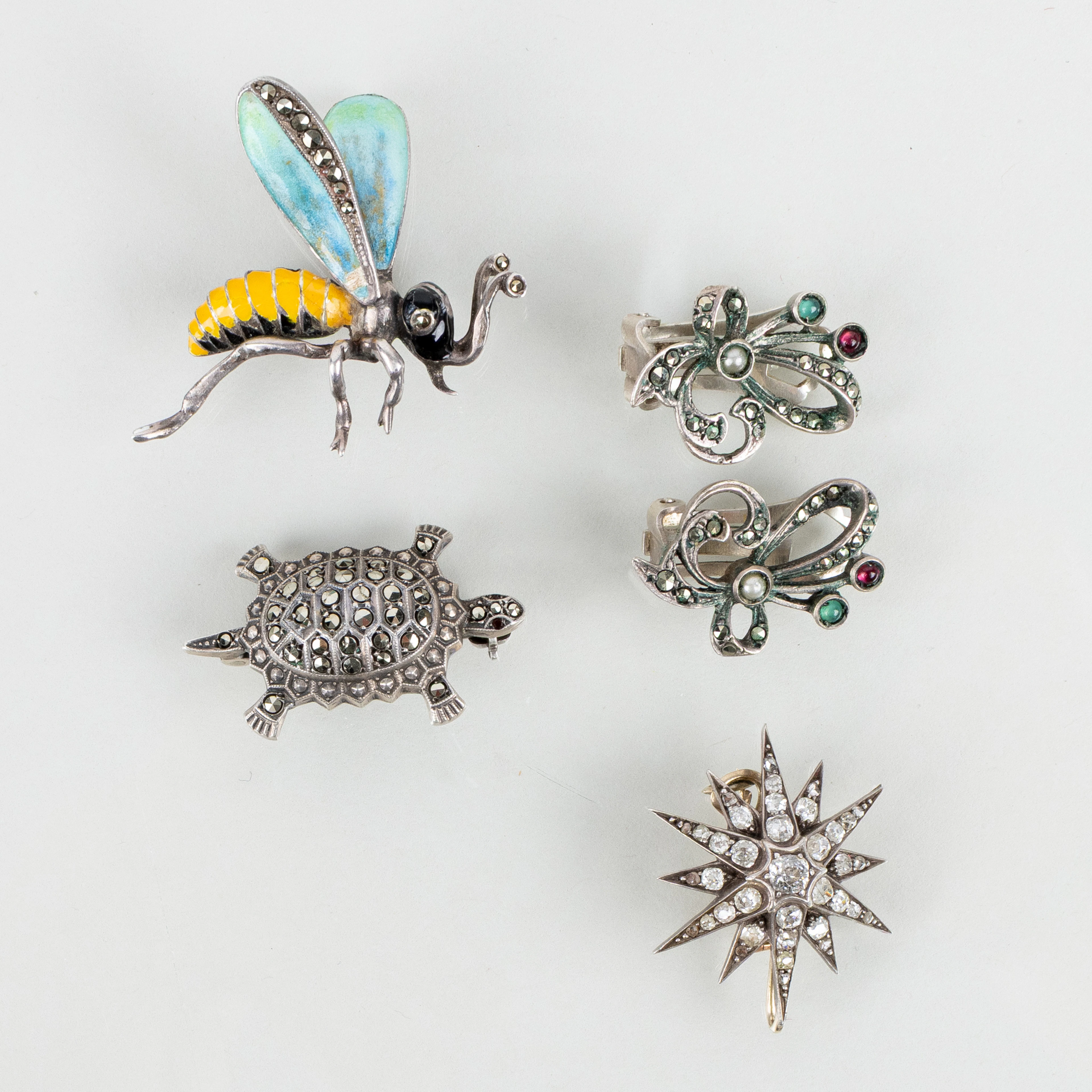 SAMMLUNG VON SILBERSCHMUCK, 4 Teile, Silber, 1900er Jahre