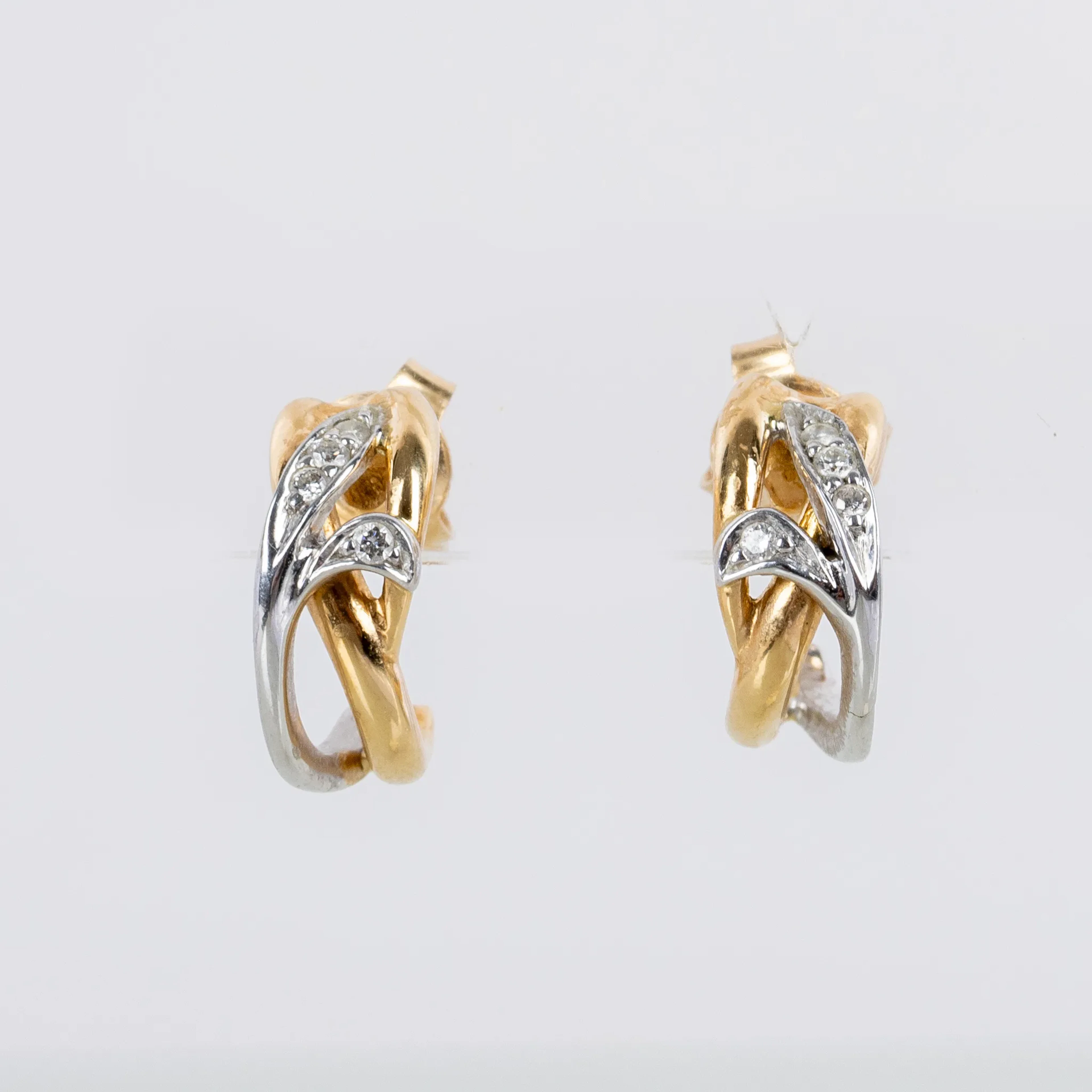 ORECCHINI, 1 paia, oro 18 carati, trois coleurs, 1900/2000s