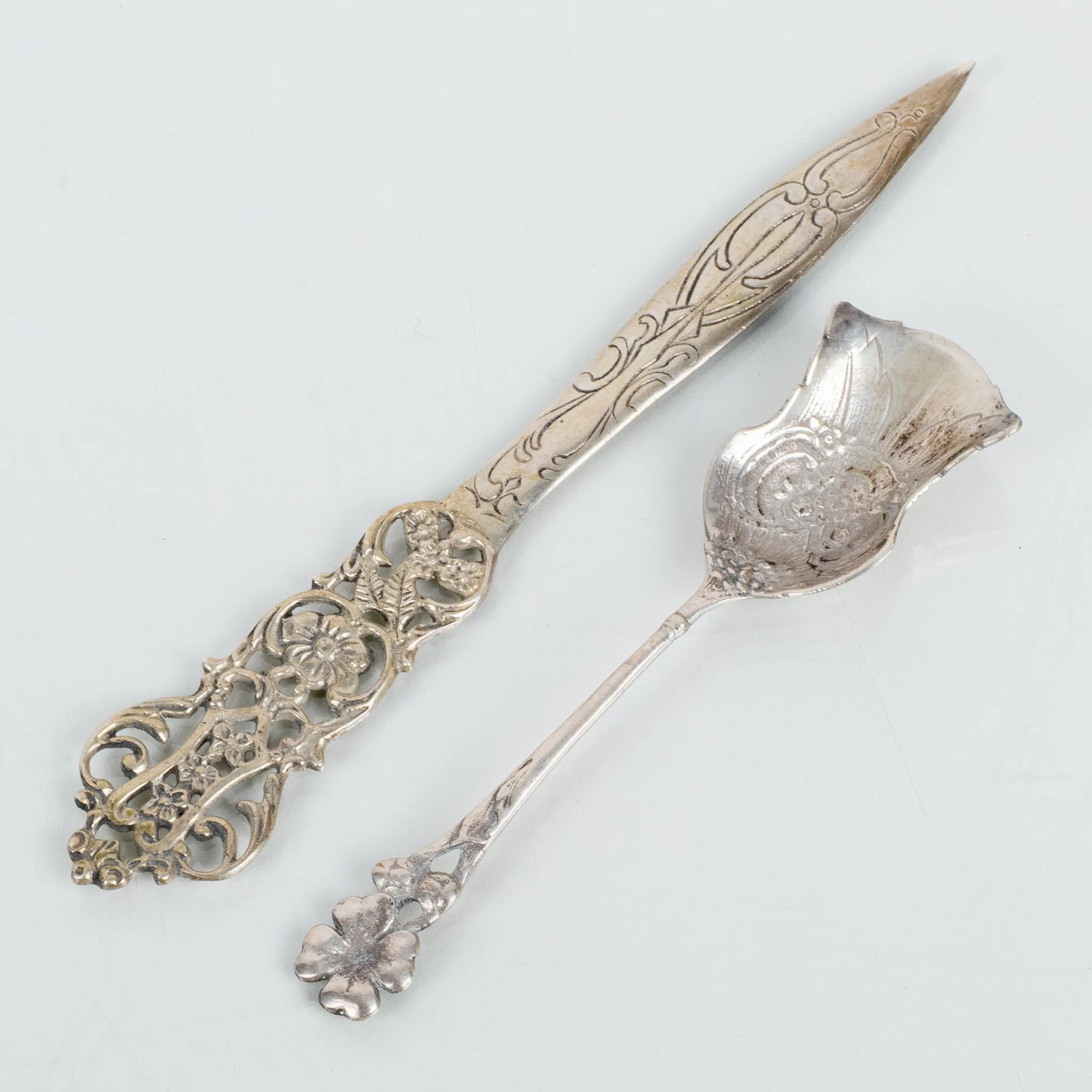 COLTELLO E CUCCHIAIO, argento, 1900
