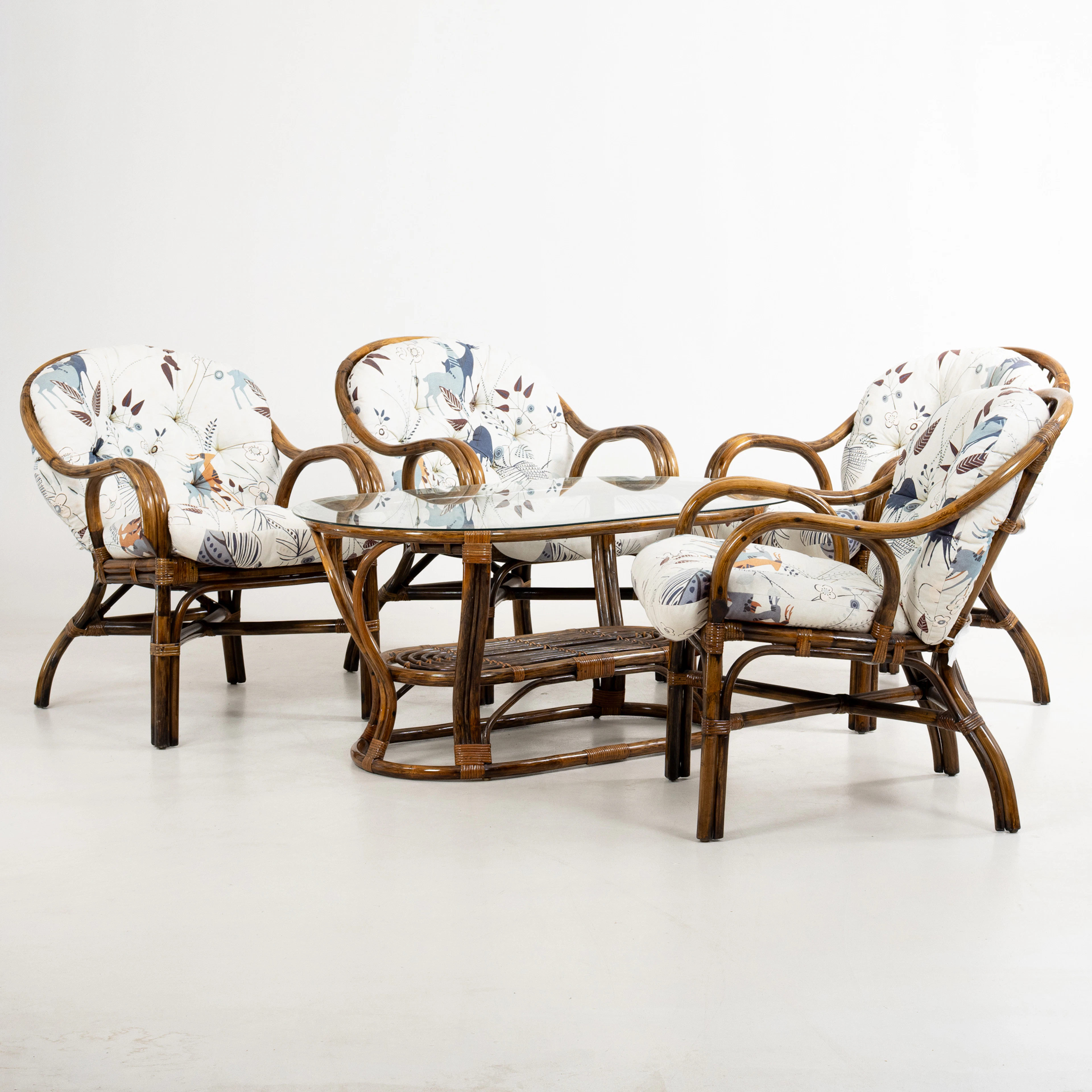 MUEBLES DE JARDÍN, 5 partes, bambú, la segunda mitad del siglo XX
