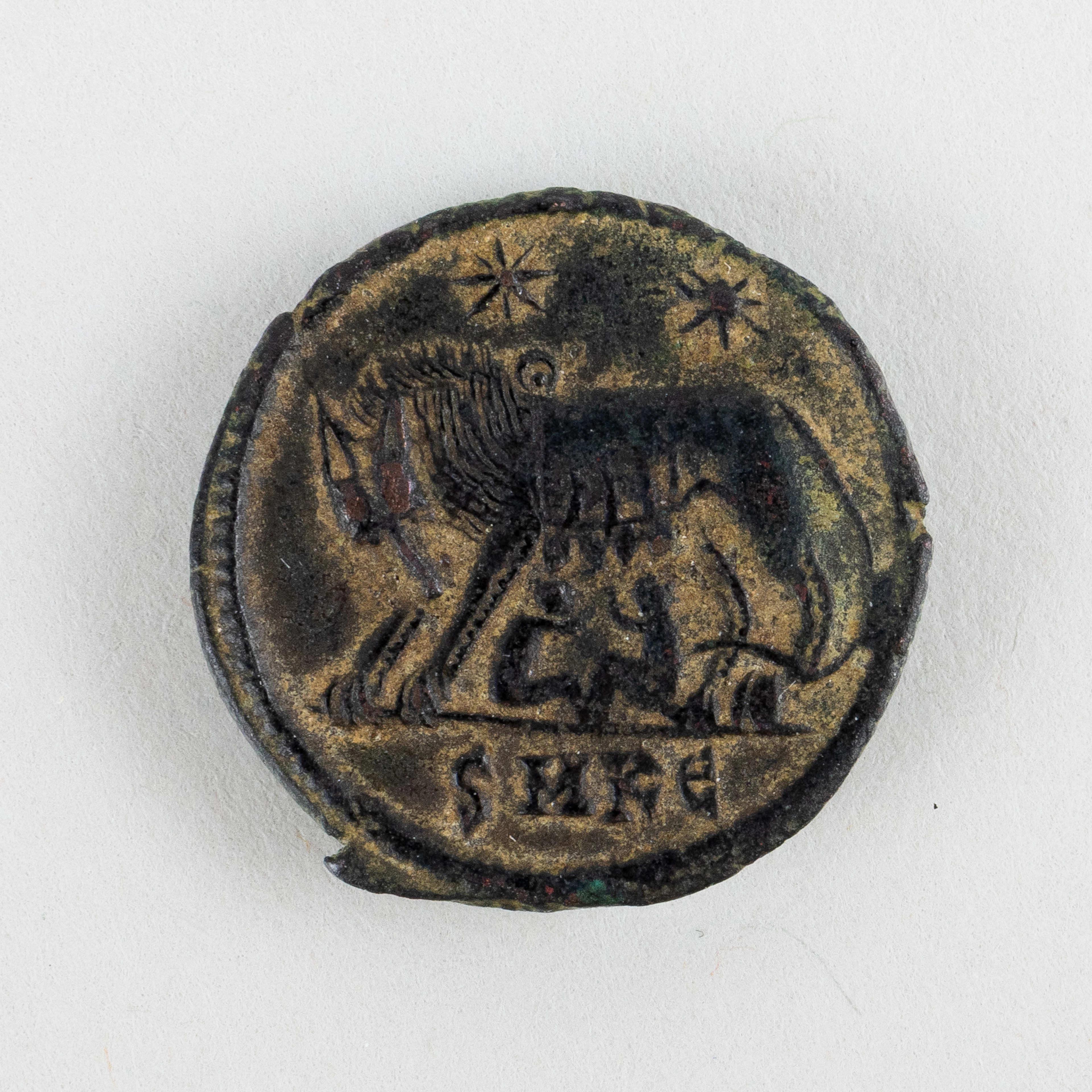 MONEDA ROMANA, bronce, Constantino I, 331-334 d.C.