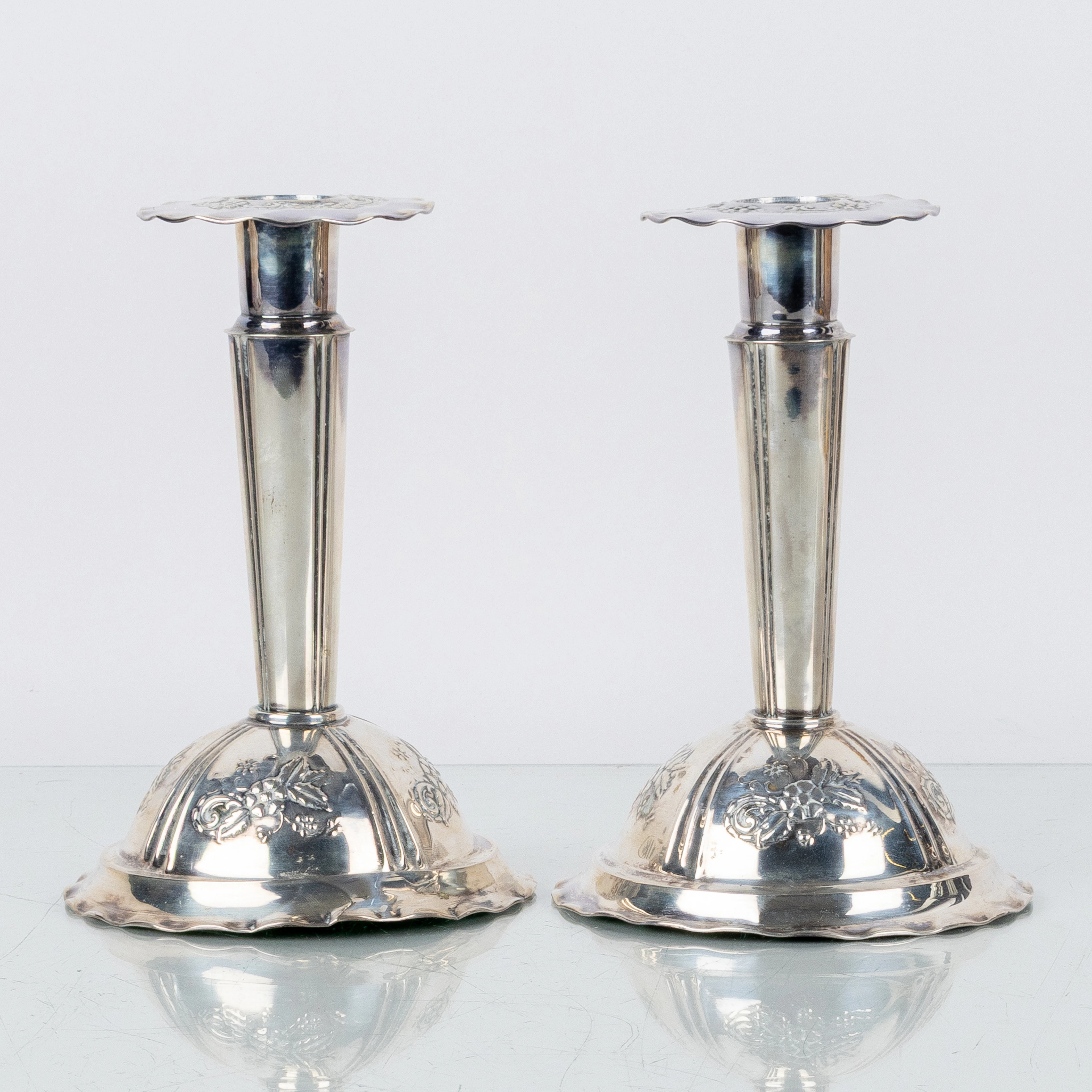 KERZENSTÄNDER, 1 Paar, Silber, TESI, Göteborg 1951