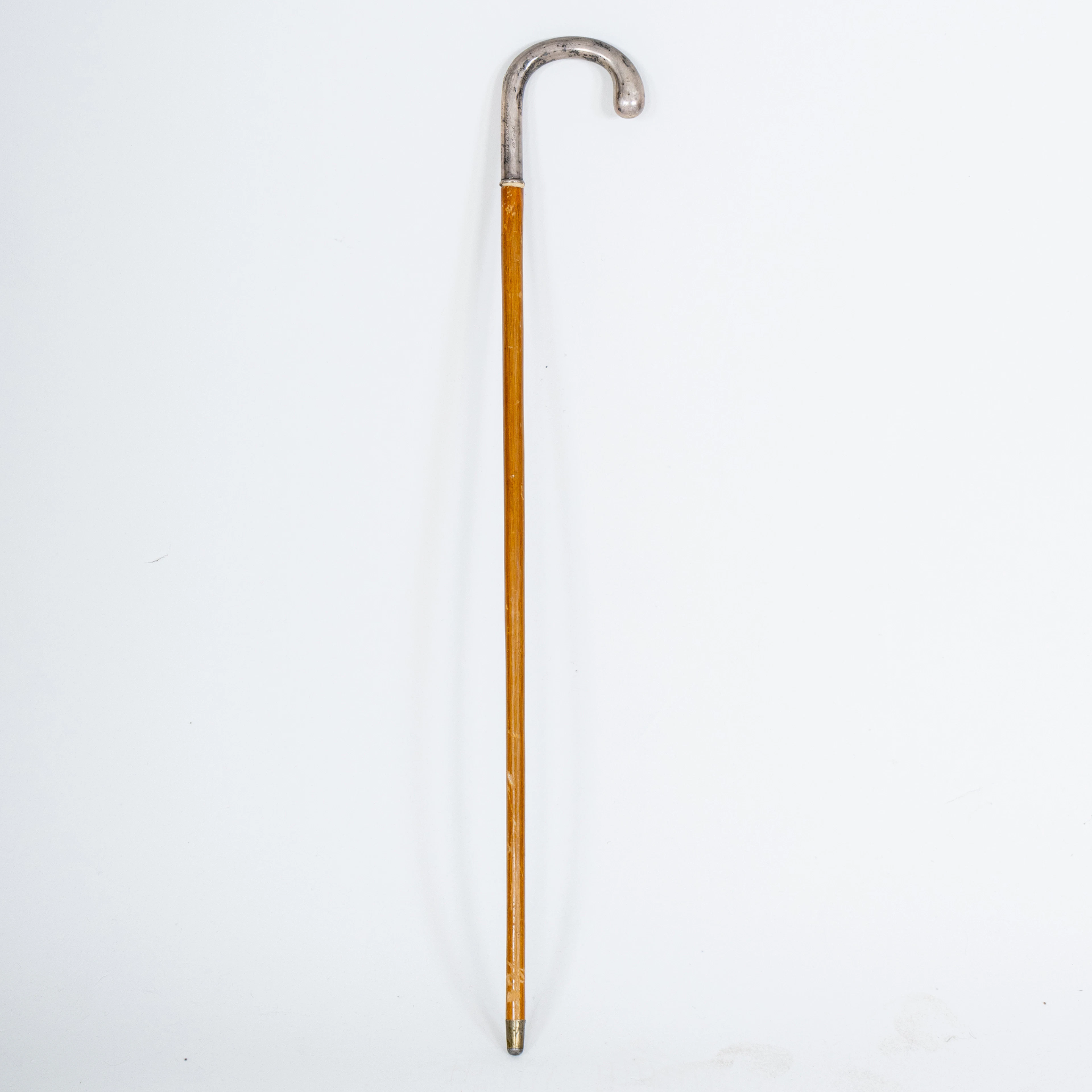 CANE, wood and silver, the first half of the 20th century