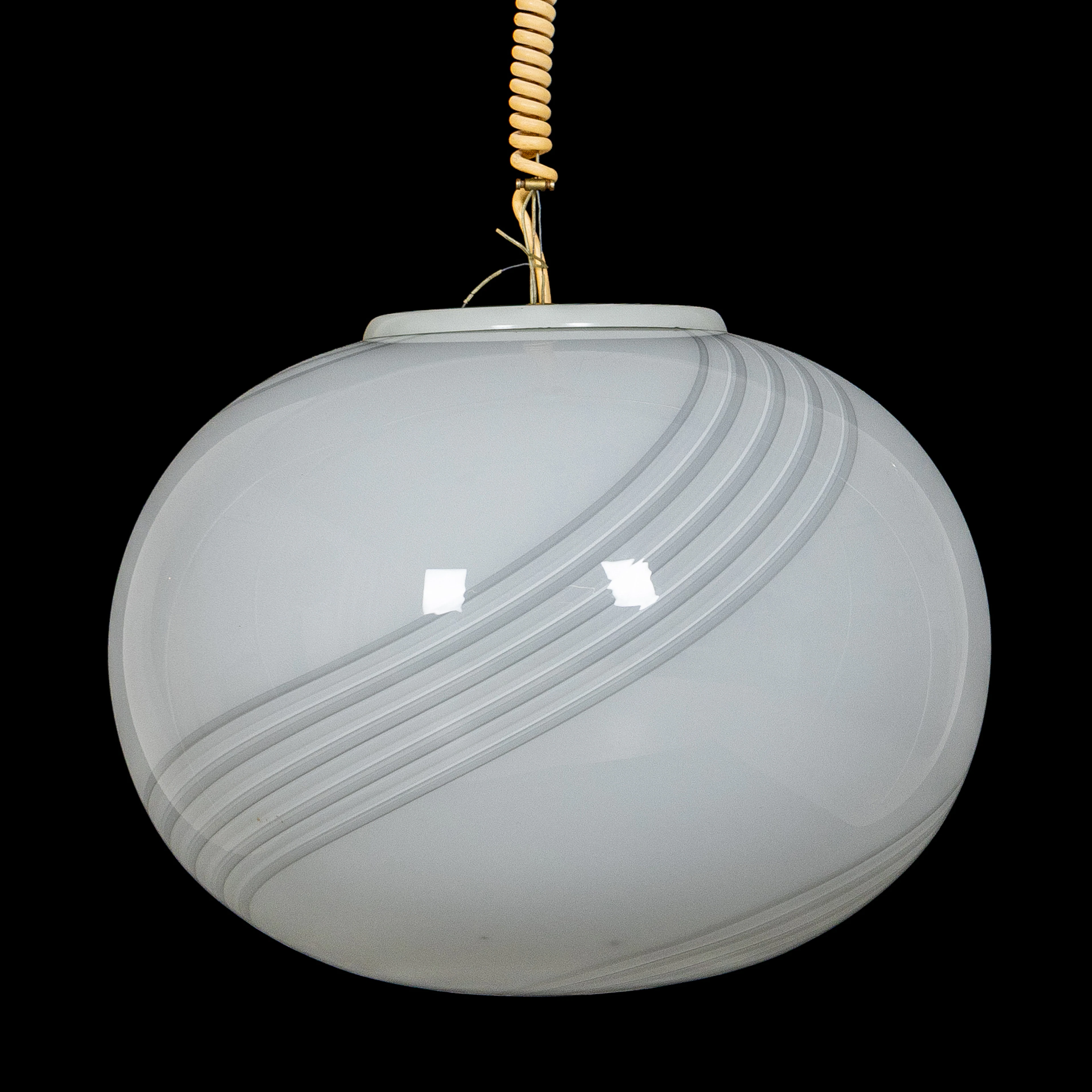 TAKLAMPA, glas, möjligen Murano, Italien, 1900-talets andra hälft
