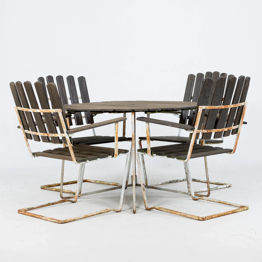 MUEBLES DE JARDÍN, 5 partes, Grythyttan, mediados del siglo XX