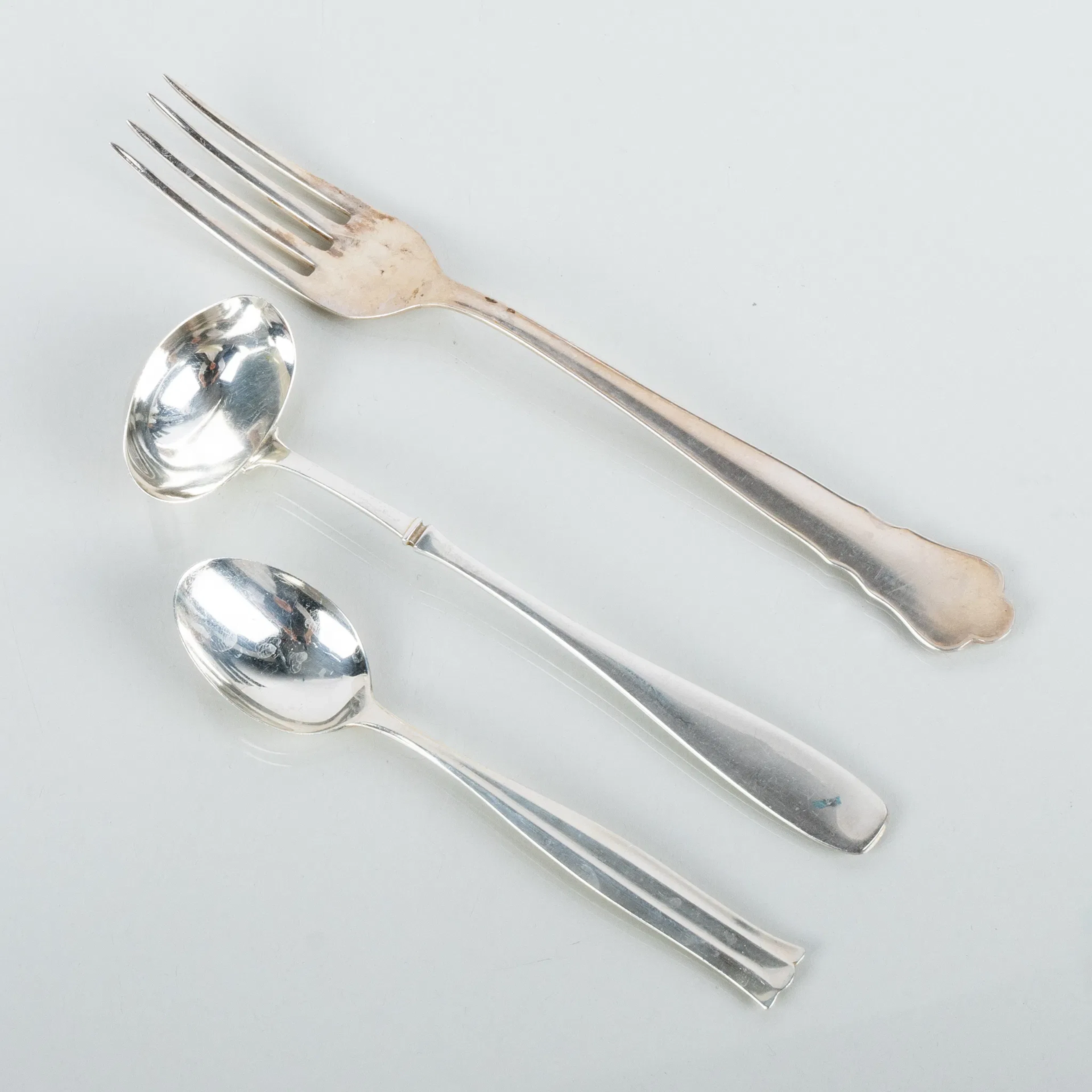 BESTECK, 3 Stücke, Silber, 1900er Jahre