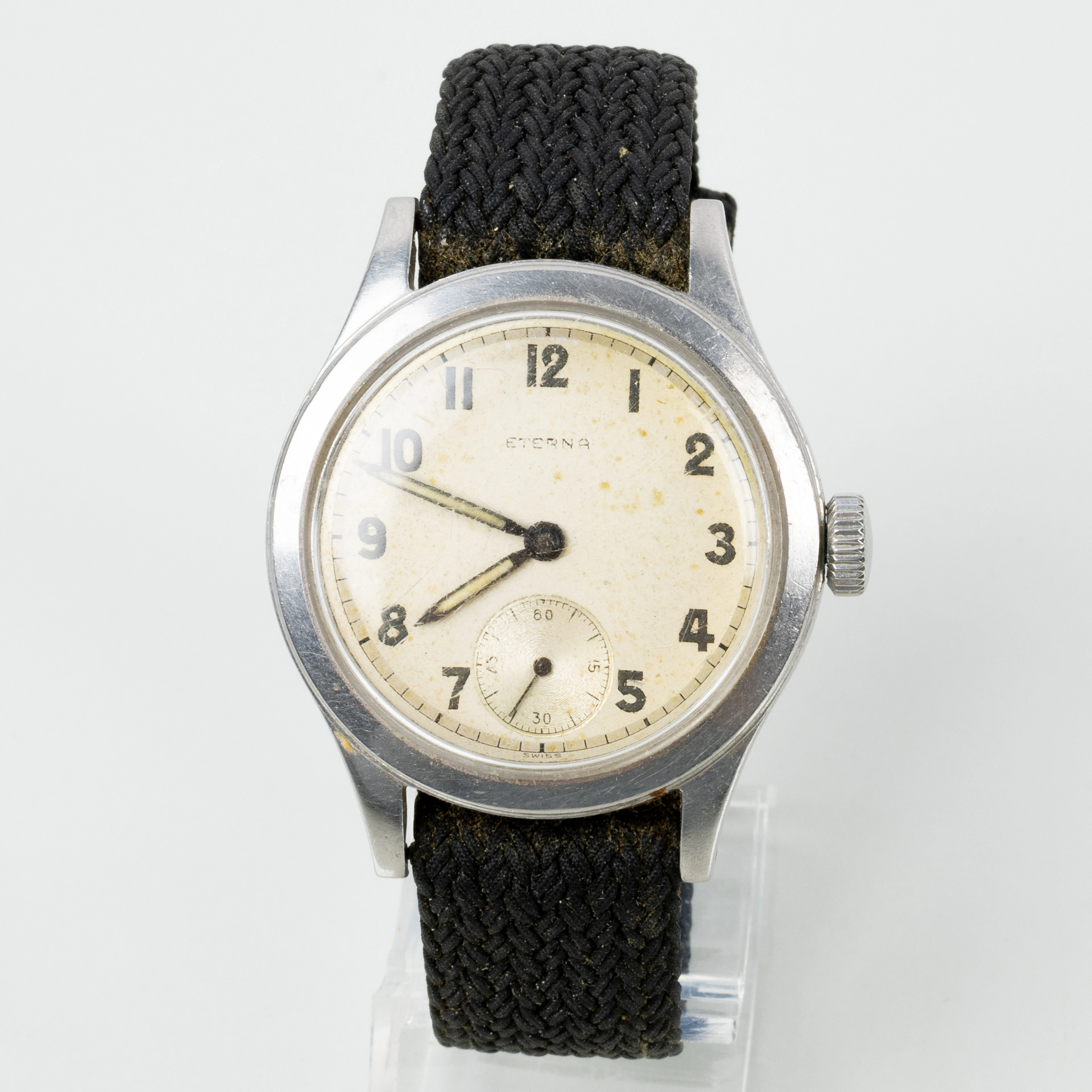 RELOJ DE PULSERA PARA HOMBRE, Eterna, acero, mediados de 1900