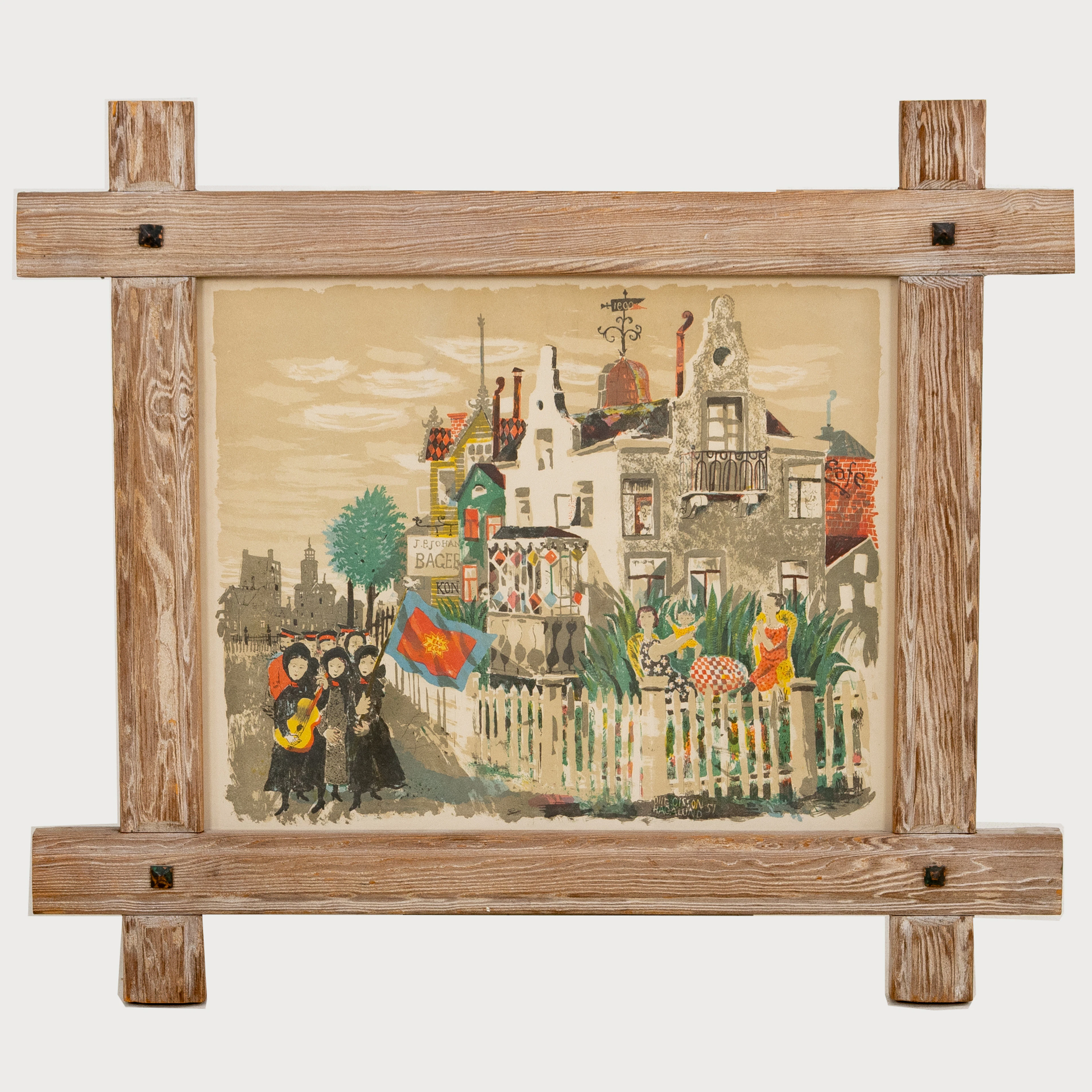 OLLE OLSSON HAGALUND (1904-1972), Post, Druck, signiert Olle Olsson