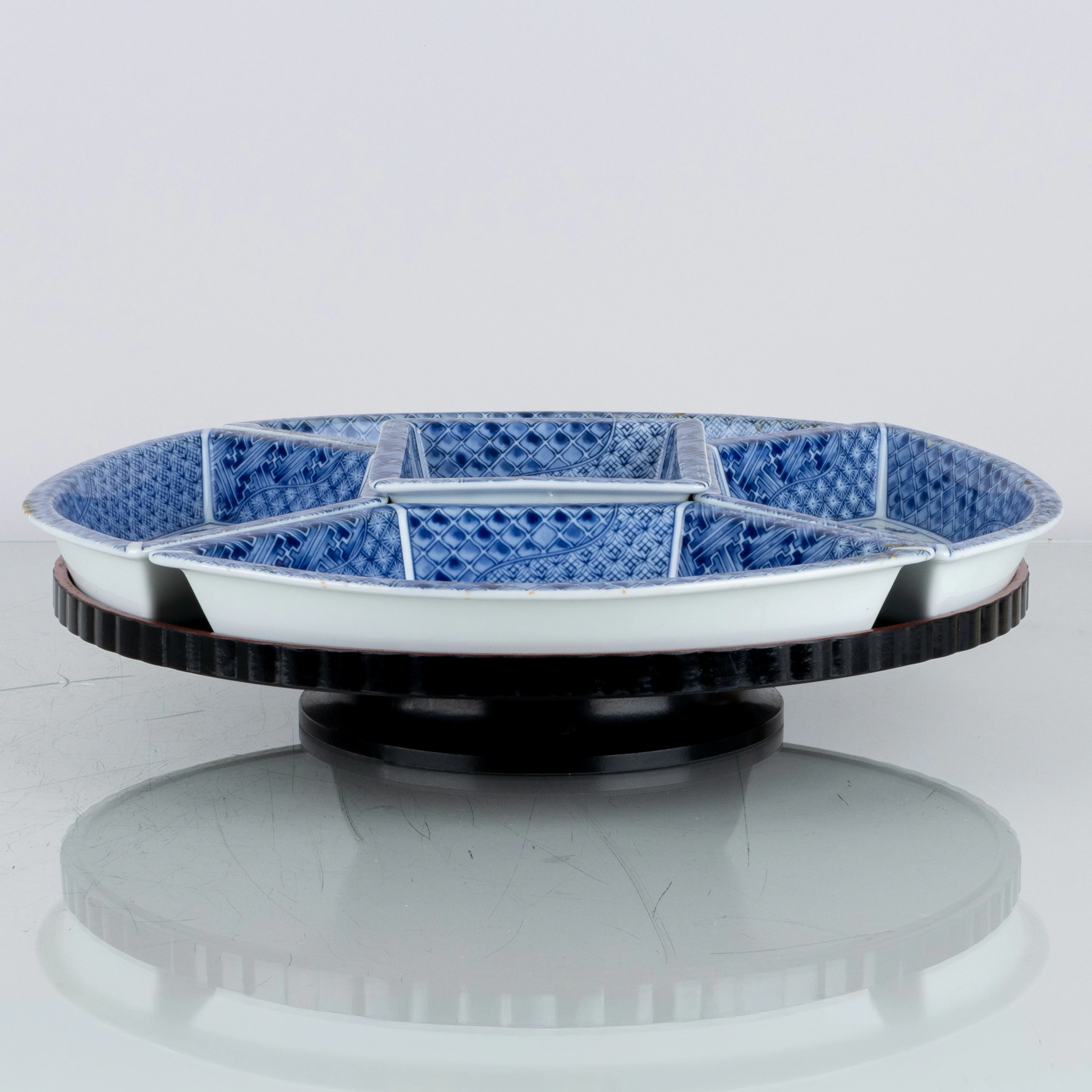 BANDEJA DE SERVICIO, CABARET, PORCELANA Y LACADO, SWIVEL, Japón