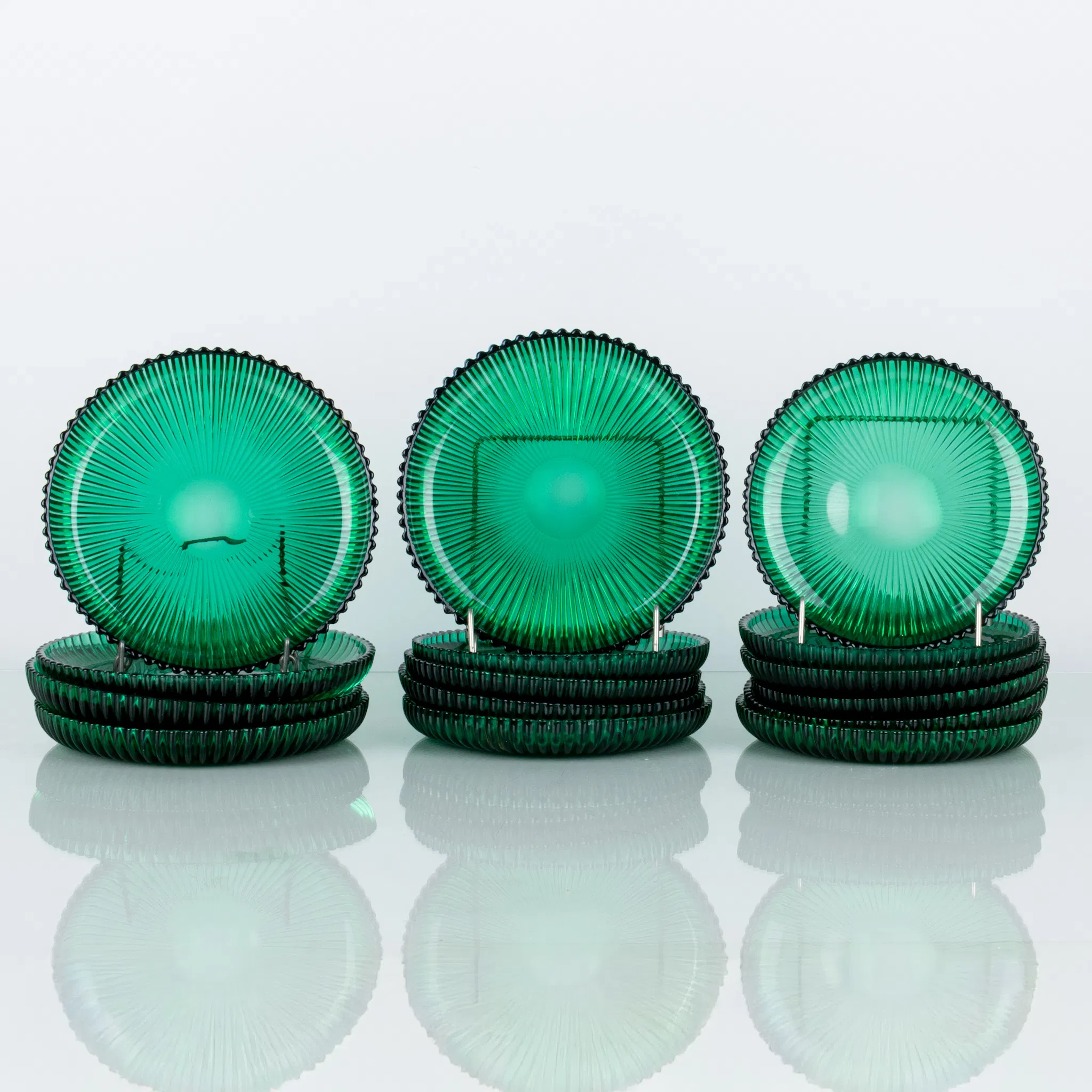 ARTHUR PERCY, 14 pièces, plaques de verre, « Räffla », verrerie Gulaskruf