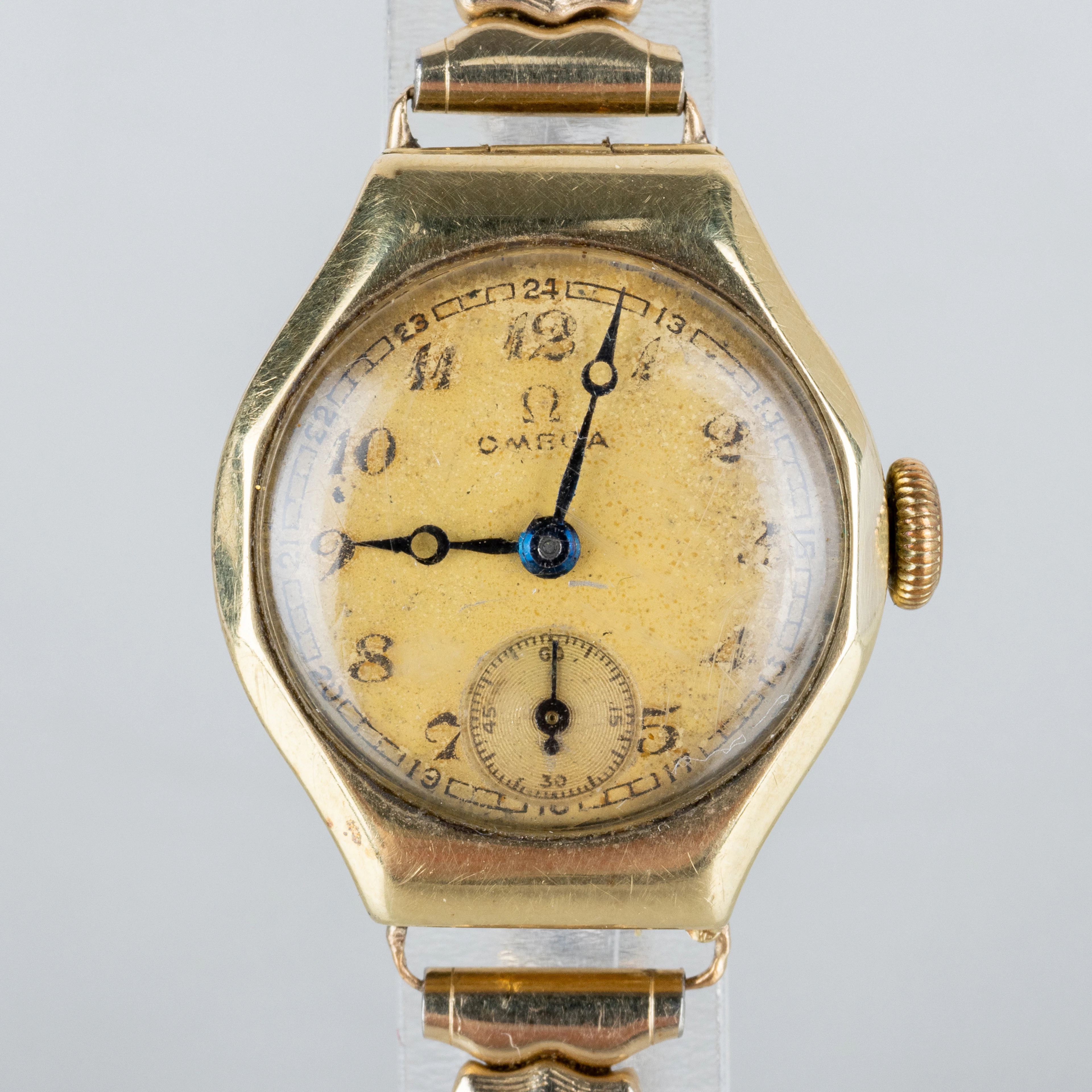 OMEGA, reloj de pulsera, oro 14 quilates, 1943