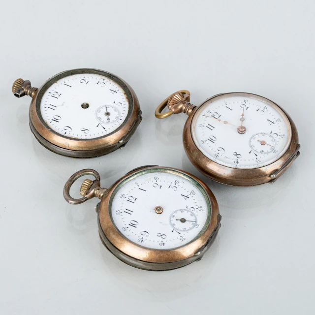 POCKET WATCH, 3 pcs, silver, women, the first half of the 1900s