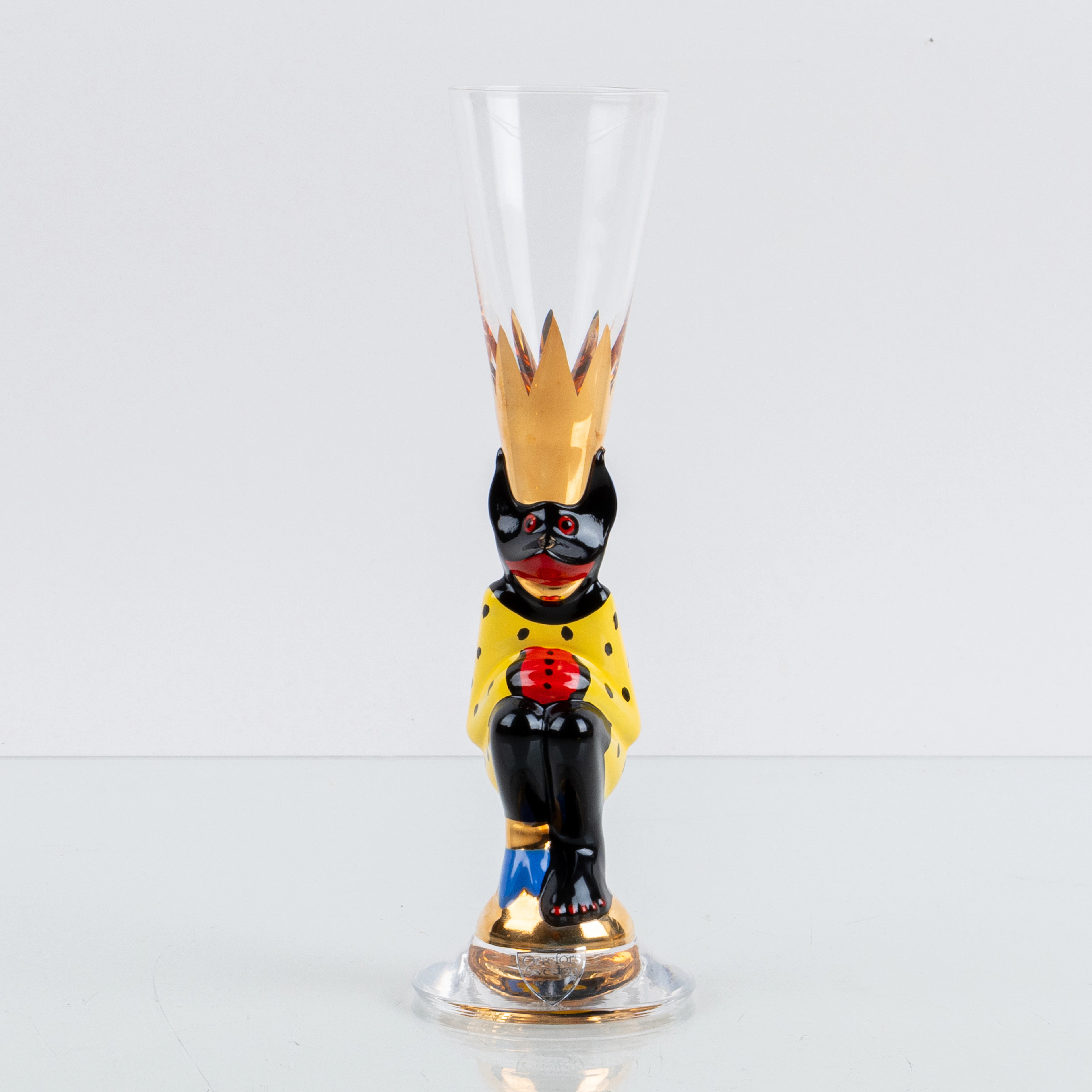 GUNNAR CYRÉN, snapsglas, glas, "Djävulsglas", ur Nobelservisen, signerat