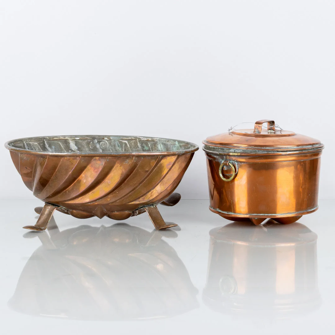 MOLDES ALABAUTISMO, 2 piezas, cobre, siglos XIX/1900