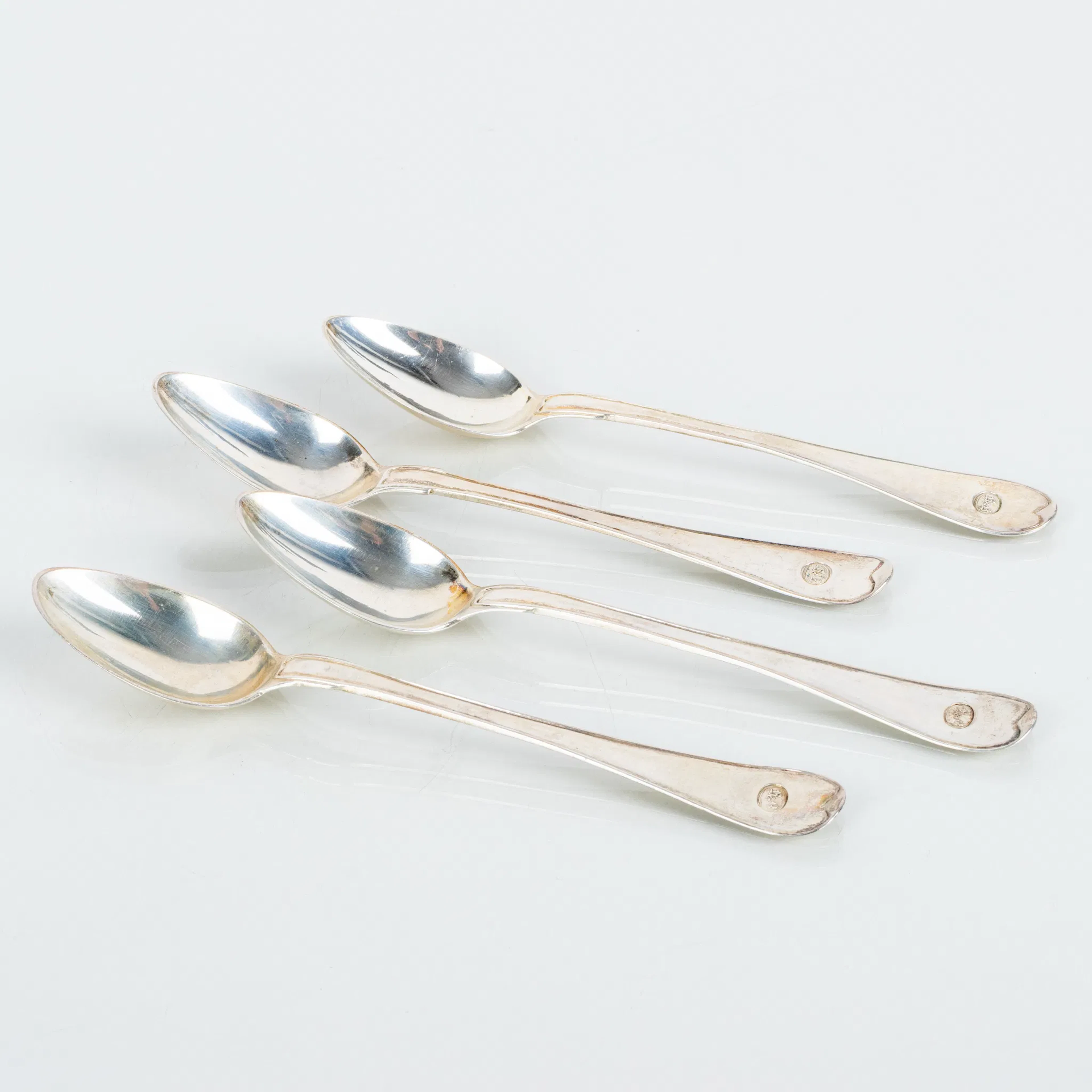 CUCHARADITAS, 4 piezas, plata, "Sueco Antiguo", incluyendo Anders Malmberg 1815