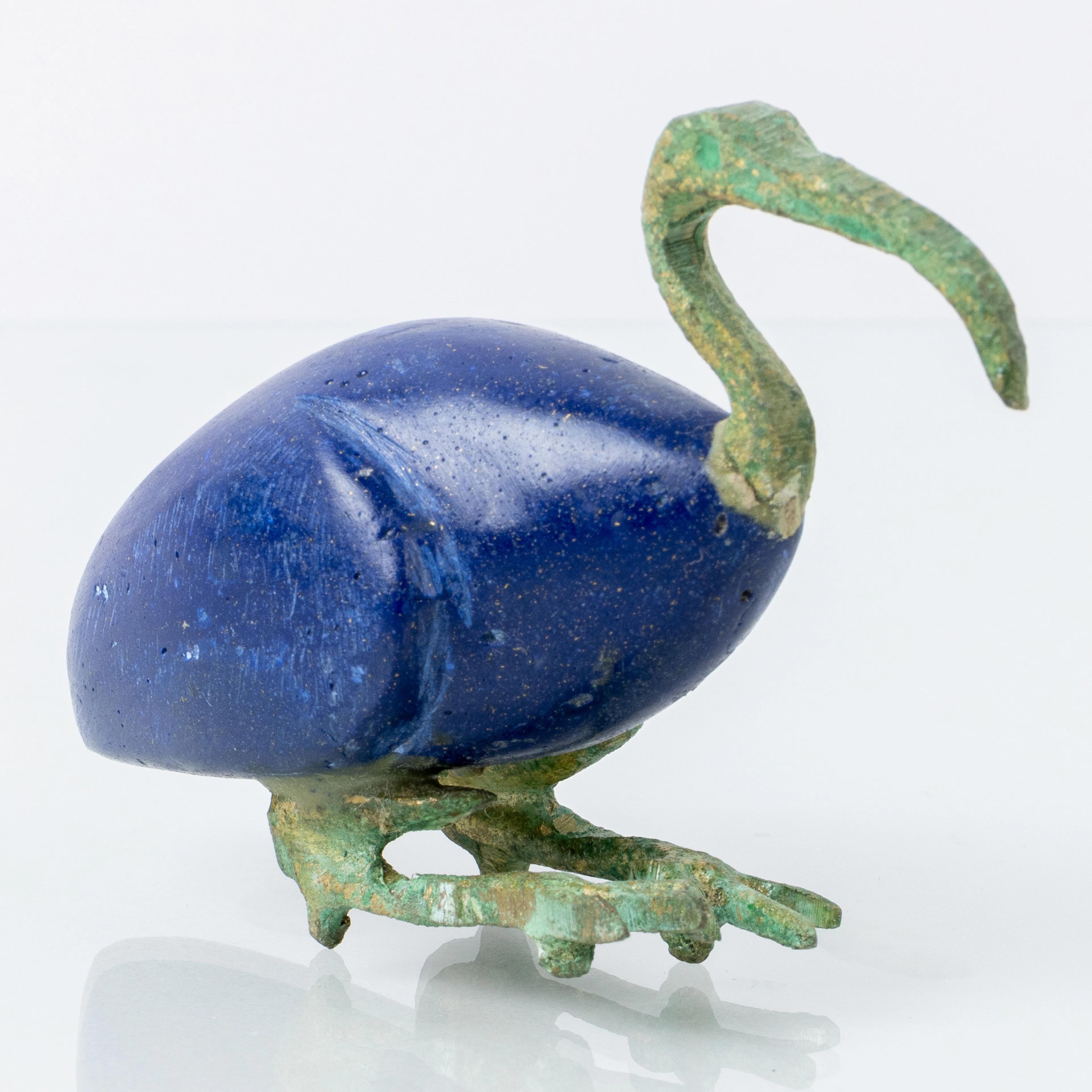 FIGUR, Bronze und Lapislazuli, Ibis, die den Gott Thoth darstellen, 1900er Jahre