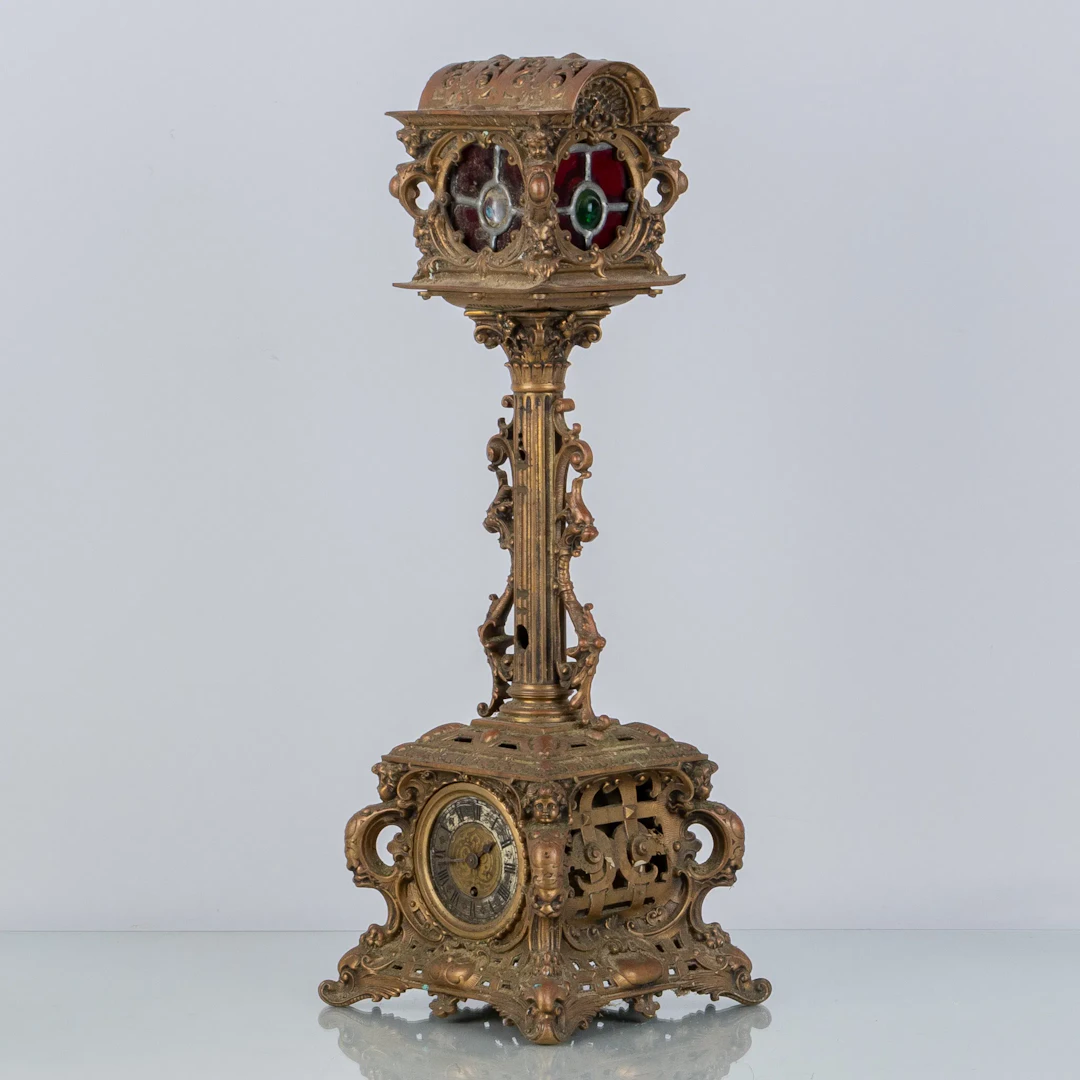 RELOJ DE MESA, latón, siglo XIX