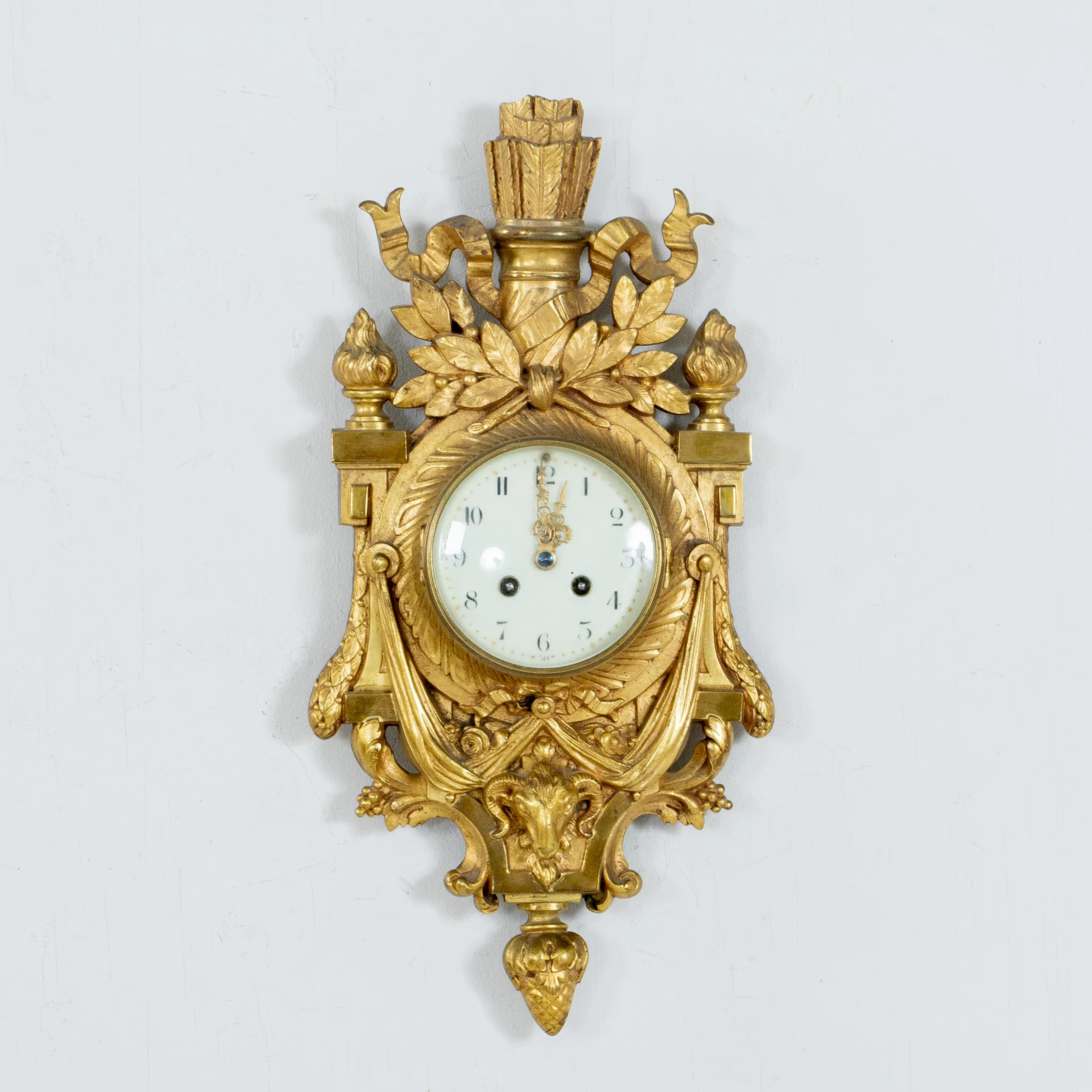 RELOJ MURAL, latón, estilo Louis Seize, Japy Freres & Cie, Francia, alrededor de 1900