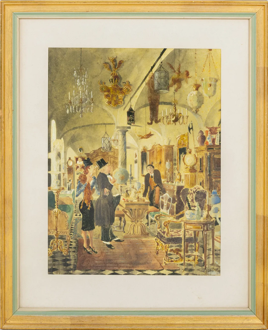 RUDOLF CARLBORG (1892-1963), acuarela, firmada y fechada en 1947