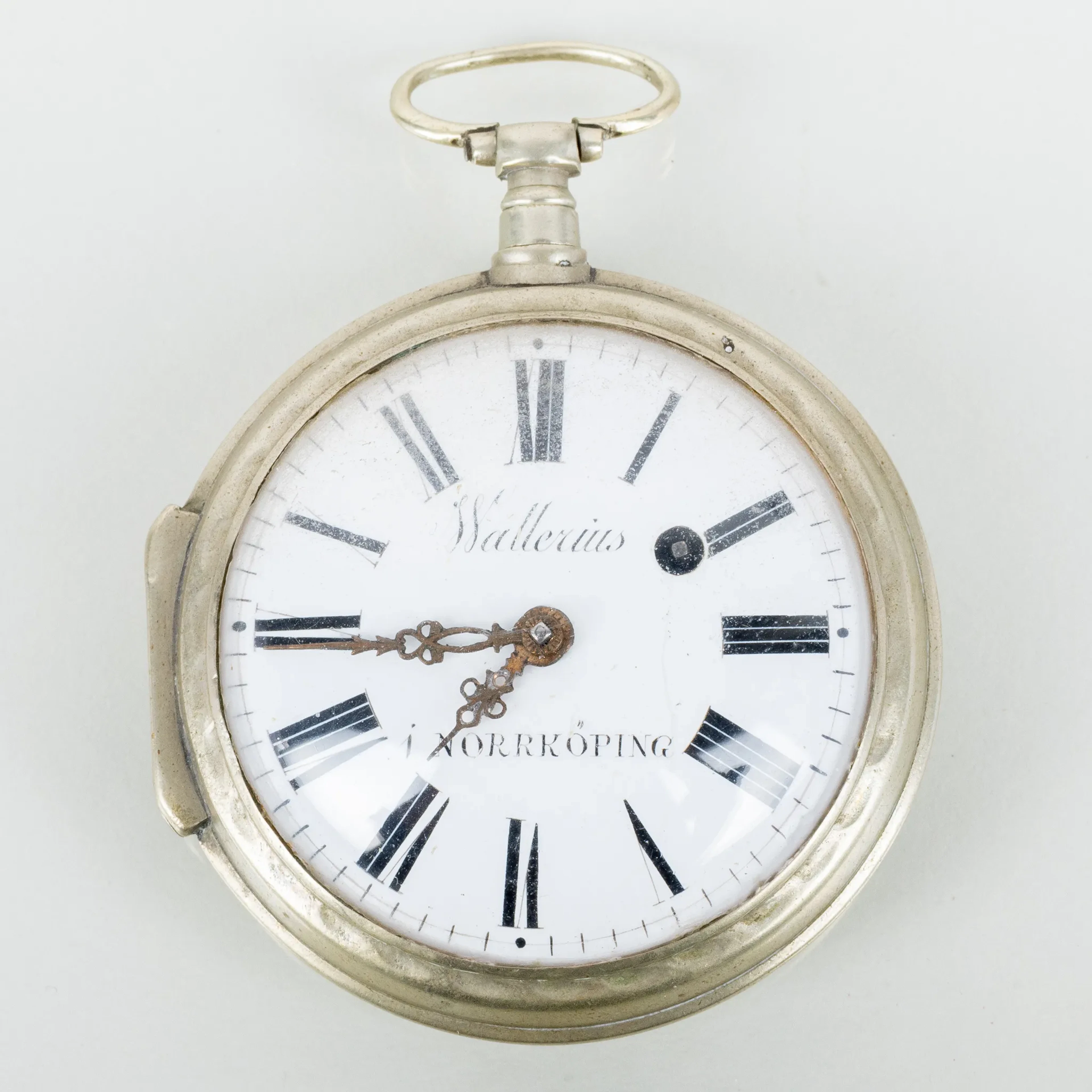 RELOJ DE BOLSILLO, RELOJ ARAÑA, plata, Wallenius Norrköping, siglos XVIII/XIX