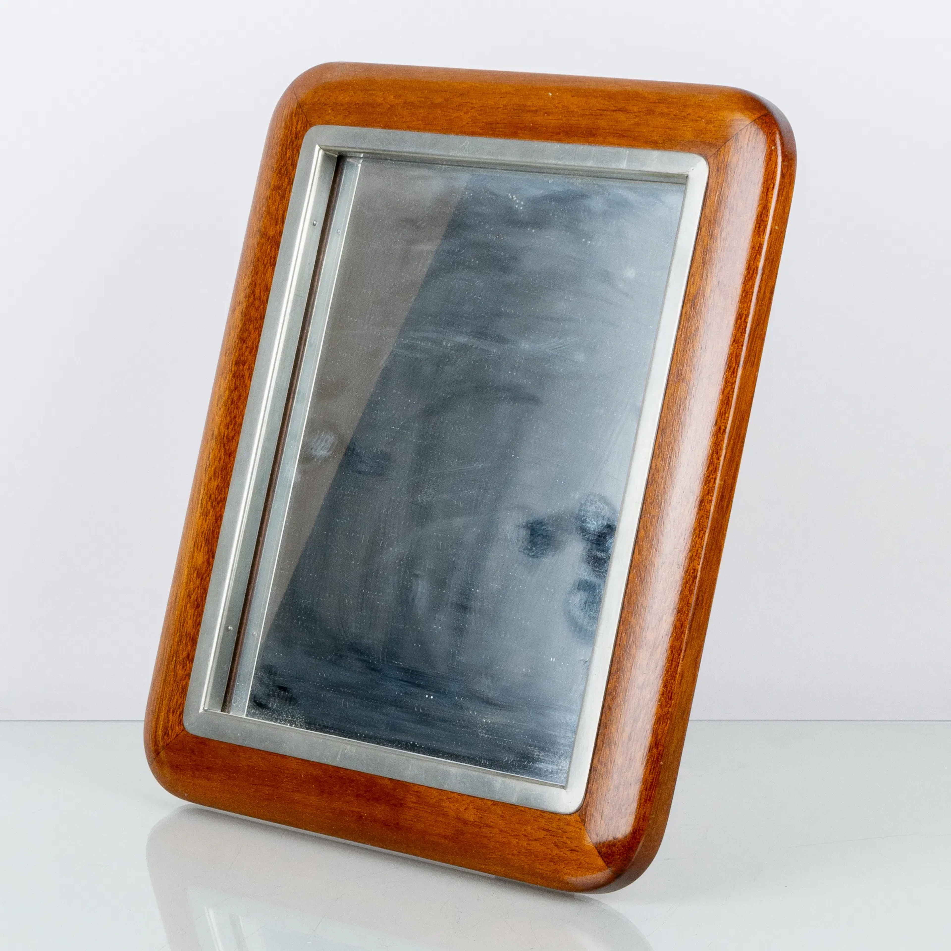 TABLE MIRROR, teck et étain, milieu des années 1900