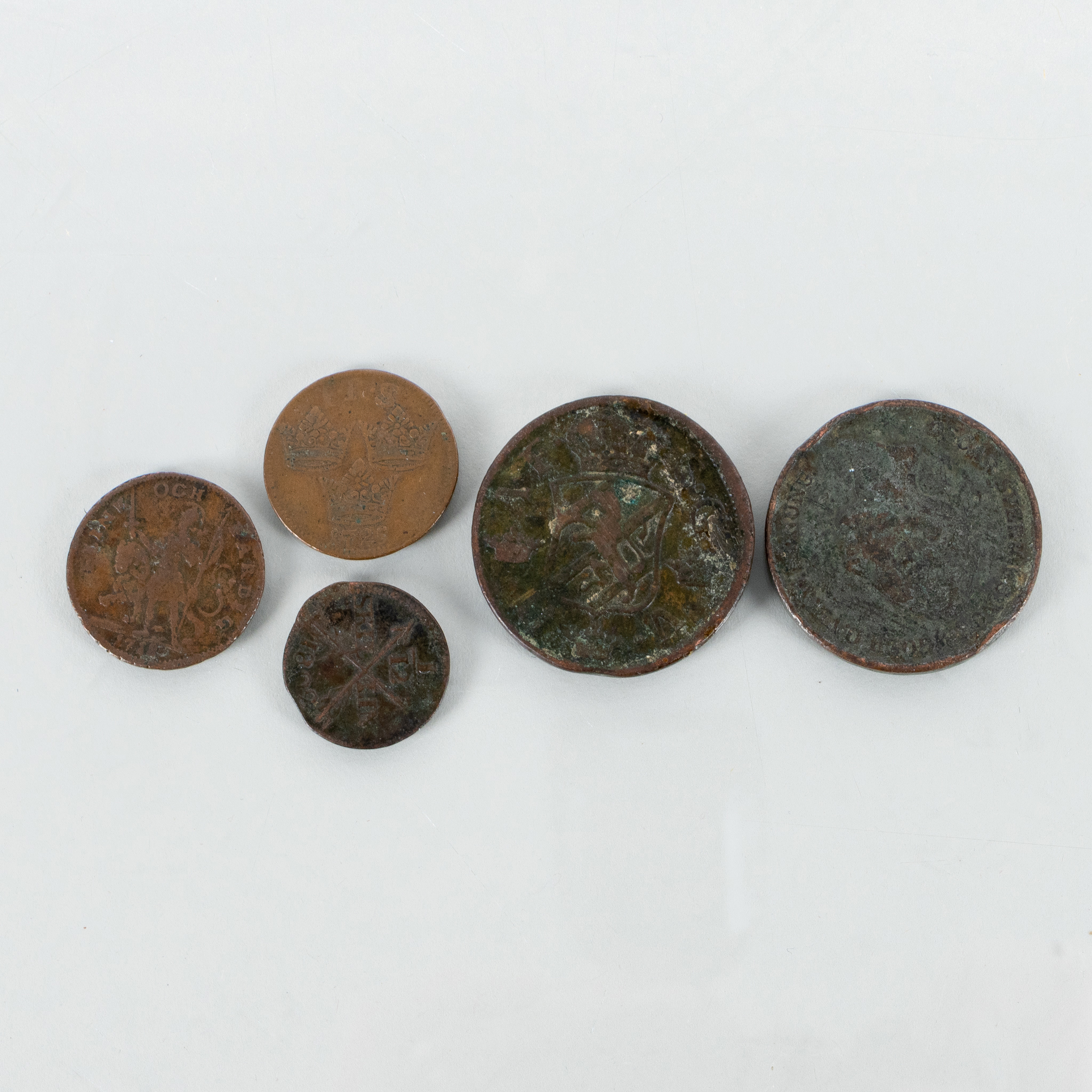 COINS, 5 pieces, older Swedish coins, 1700s/1800s