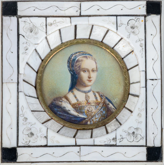 PEINTURE MINIATURE, huile sur carton, années 1800, signé de façon indistincte