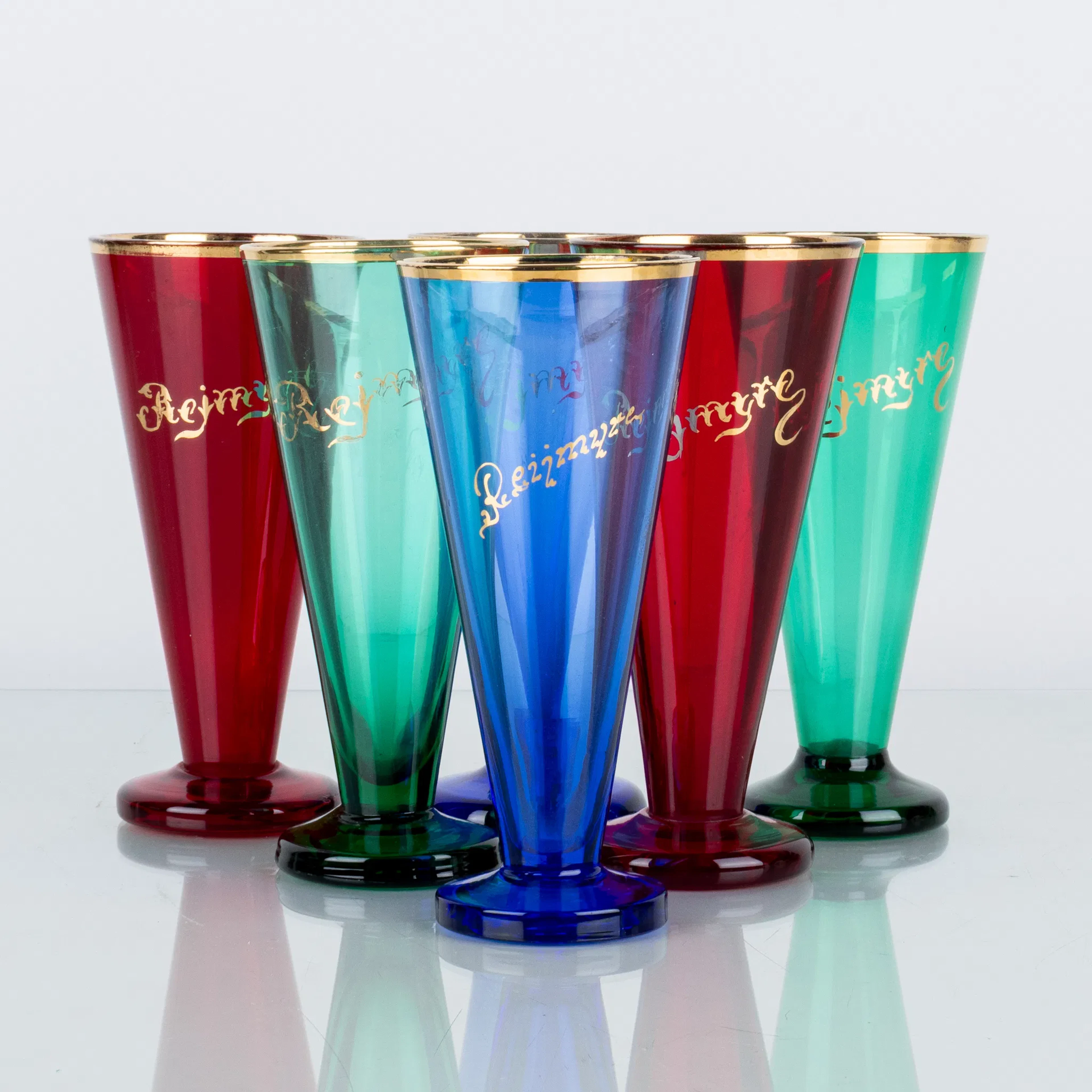 GLAS, 6 st, glas, Reijmyre glasbruk, 1900-talets mitt