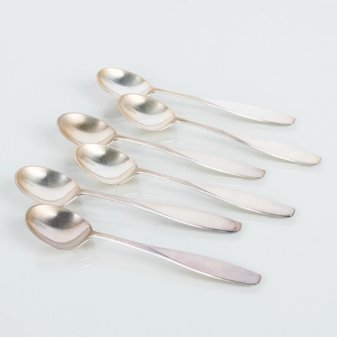 CUCHARAS DE CAFÉ, 6 piezas, plata, Ceson, Gotemburgo 1973-75