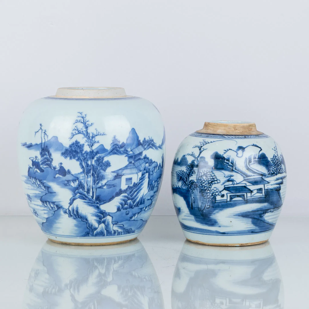 BOJANS, 2 piezas, porcelana, China, siglo XIX