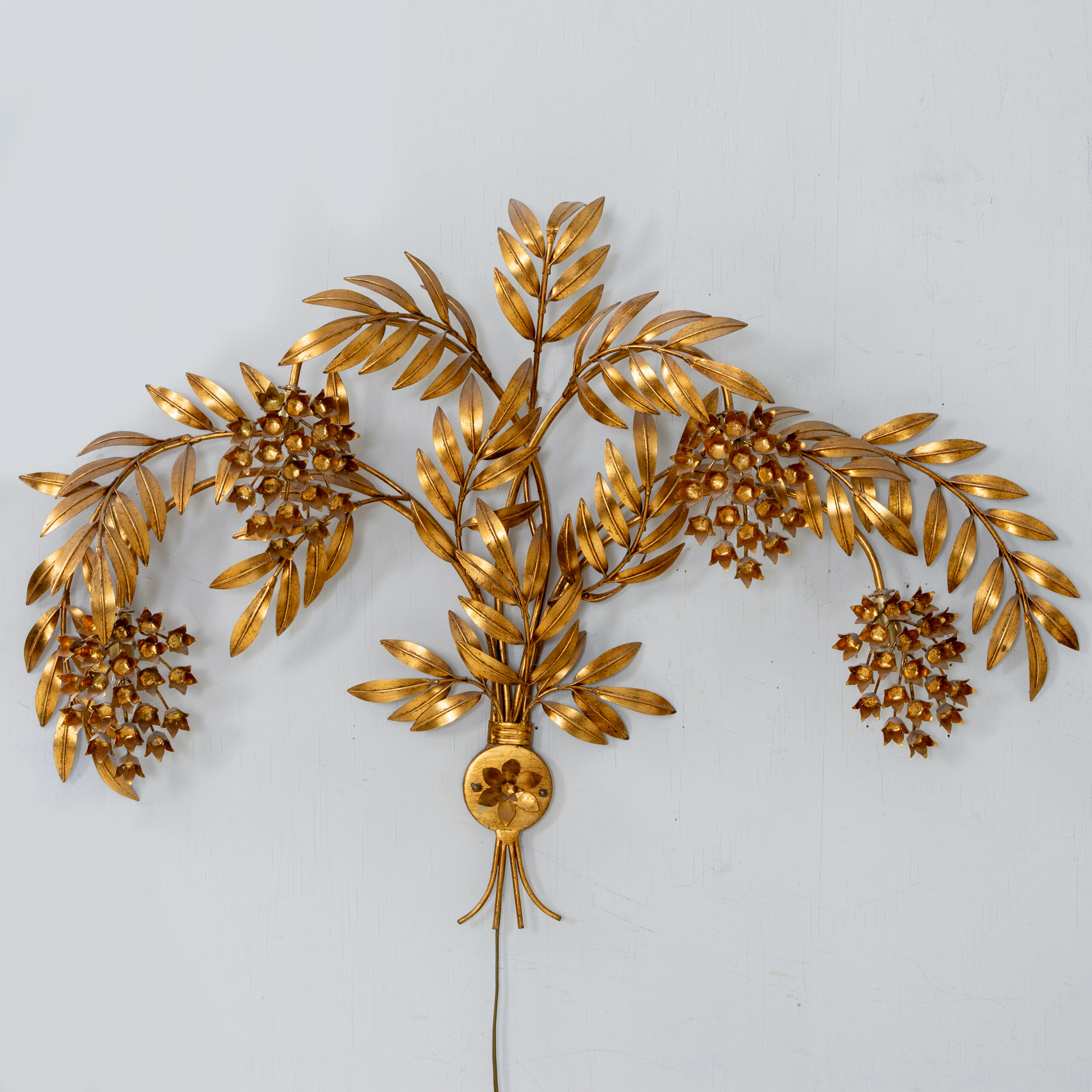 WALL LAMP, bronzed metal, probably Italy, second half of the 20th century