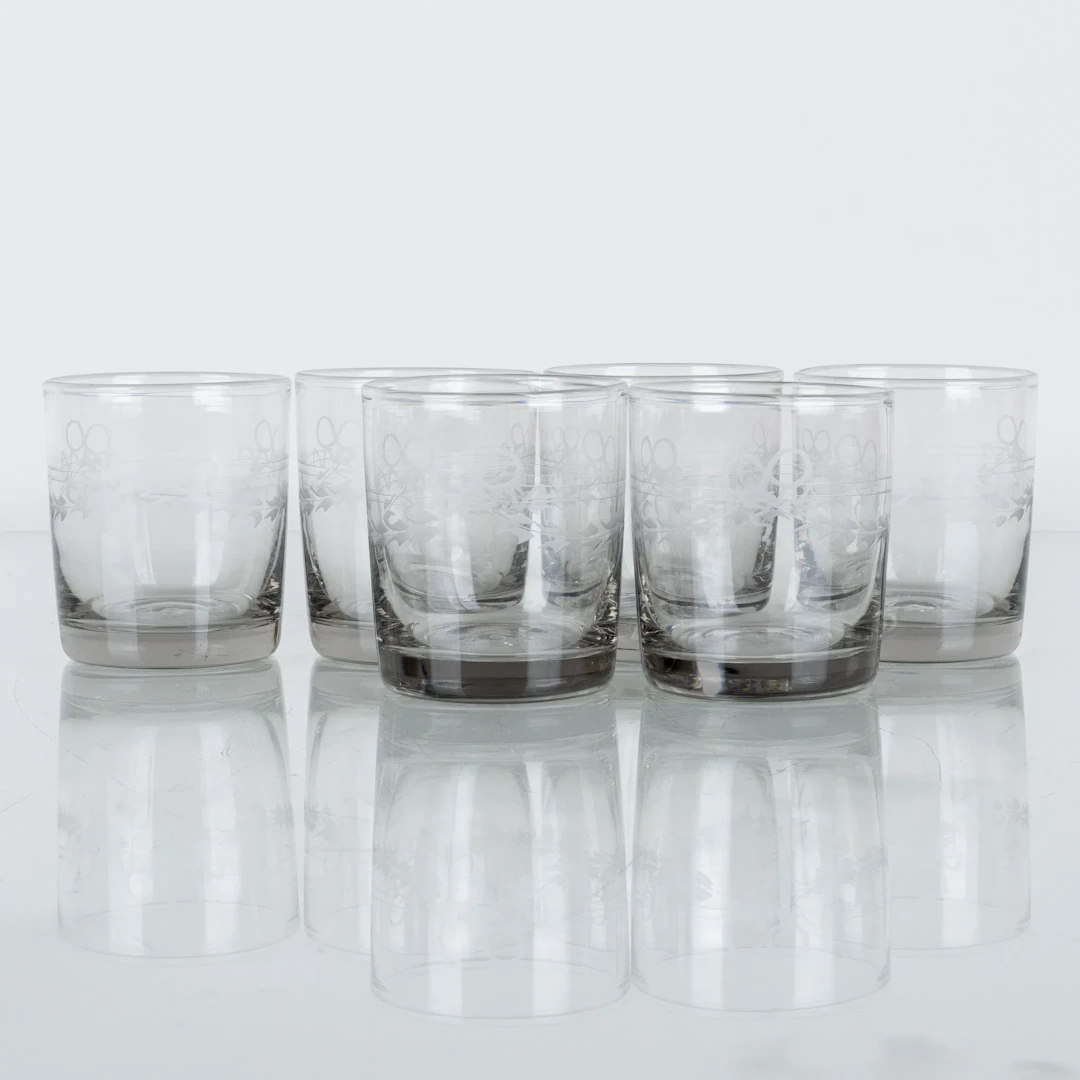VASO DE WHISKY, 6 piezas, vaso, "Antique", fábrica de vidrio Reijmyre, probablemente siglo XX