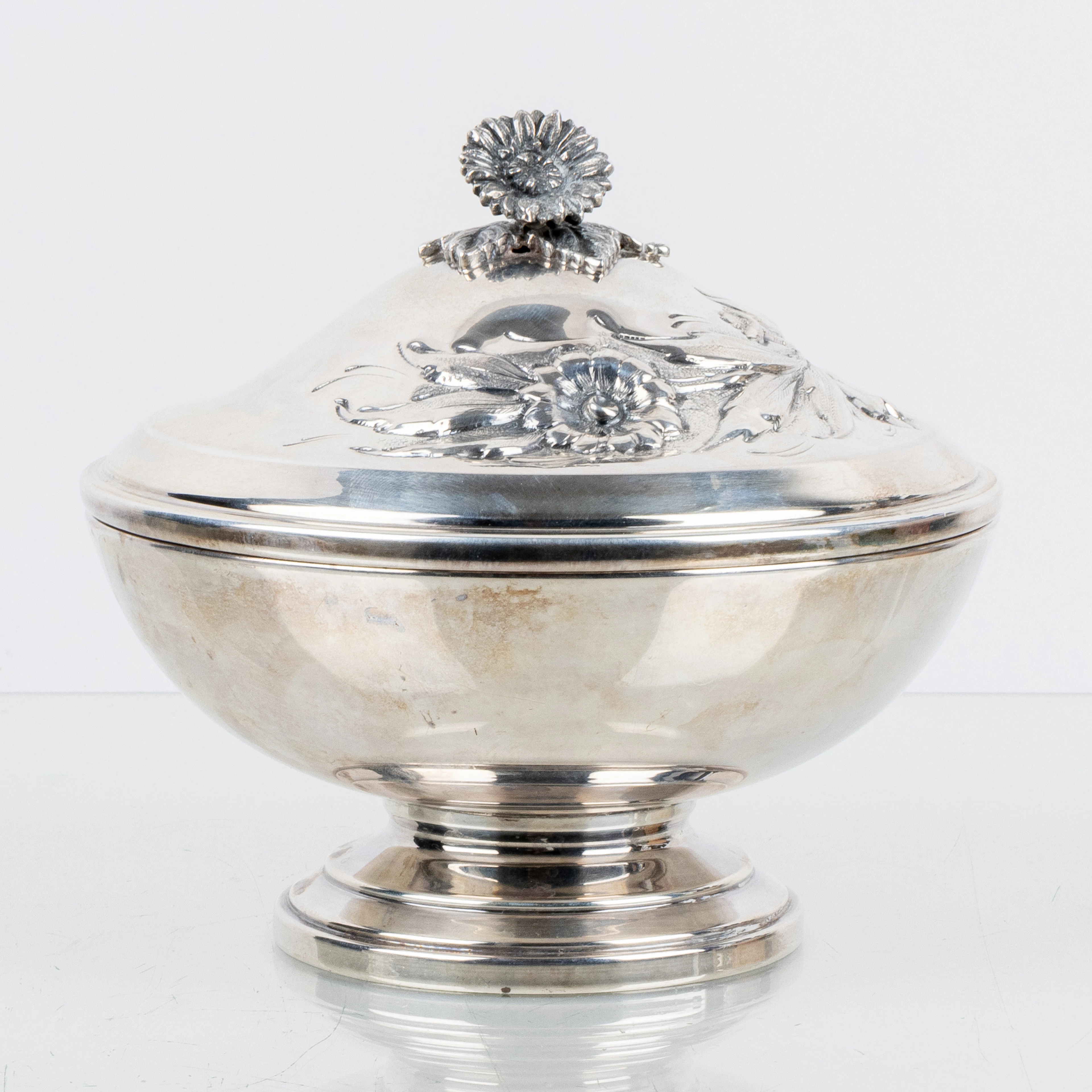 BOL DE COUVERCLE, argent sterling, années 1800