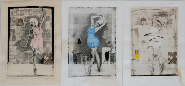 NON VENDABLE - TROP MAUVAIS ÉTAT - JAN DAHLGREN, 3 pièces, gravure en couleur