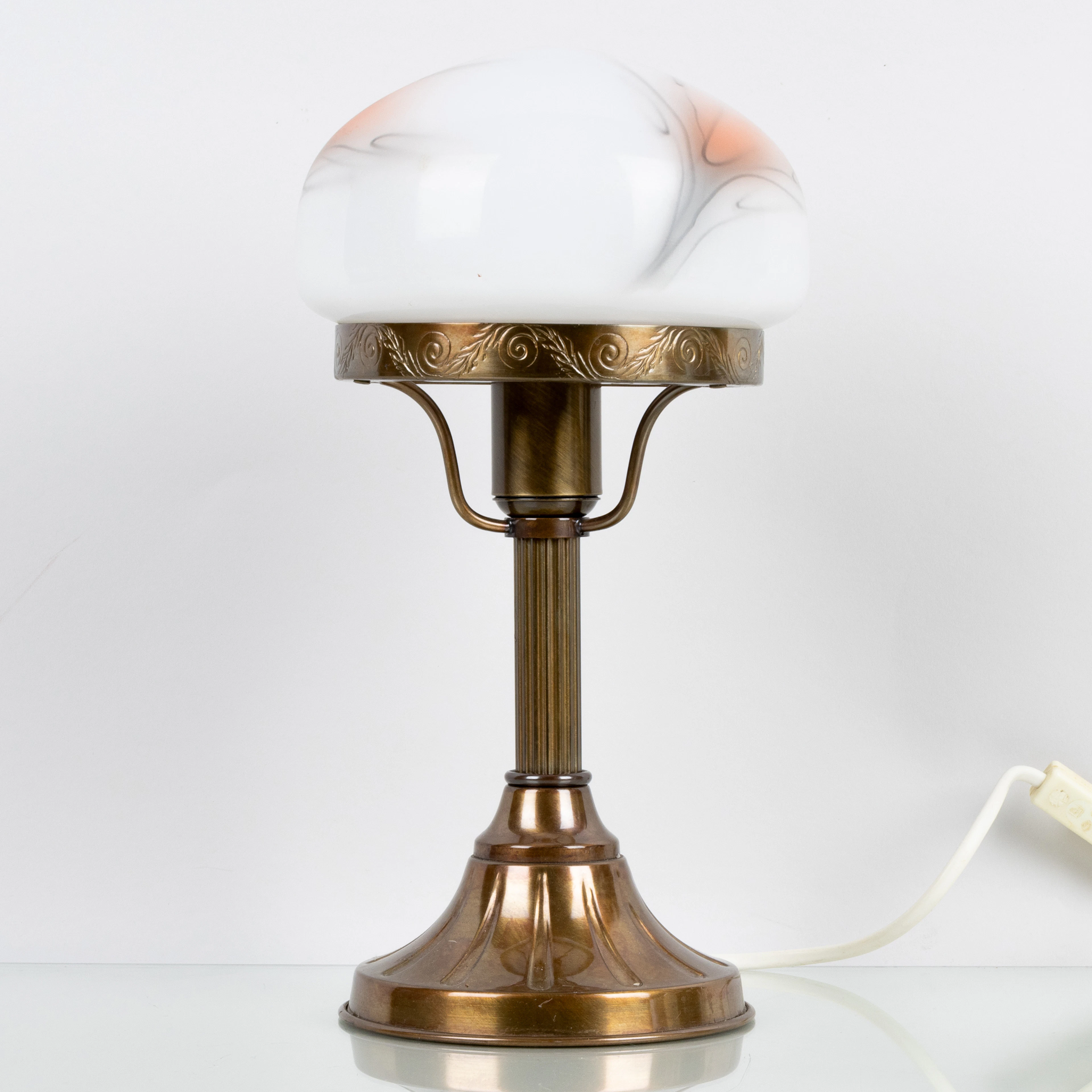 LAMPADA DA TAVOLO, ottone patinato, Konsthantverk AB Tyringe, fine 1900