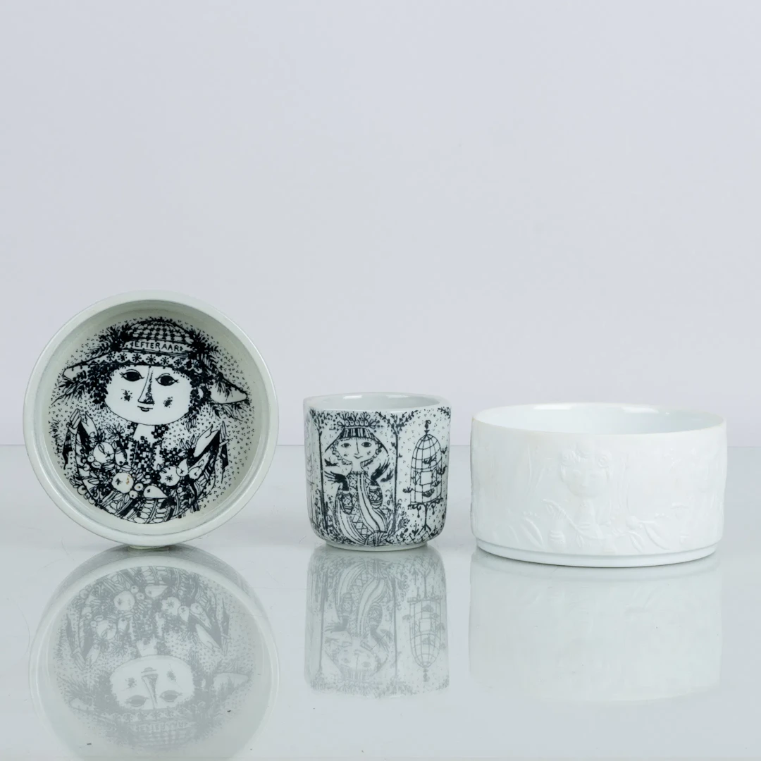 BJÖRN WINBLAD, 3 pcs, bowls, porcelain, Nymölle and Rosenthal