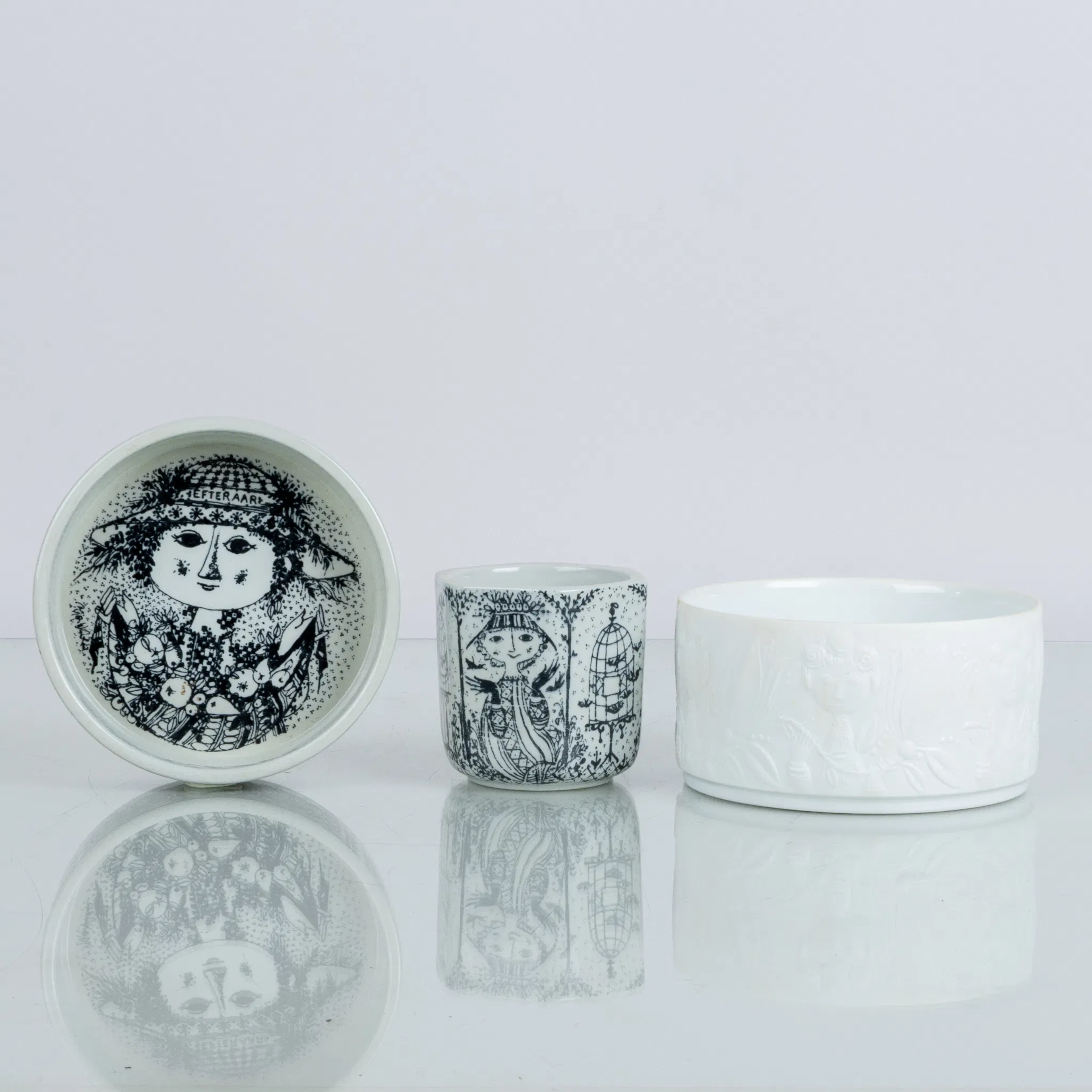 BJÖRN WINBLAD, 3 pcs, bowls, porcelain, Nymölle and Rosenthal
