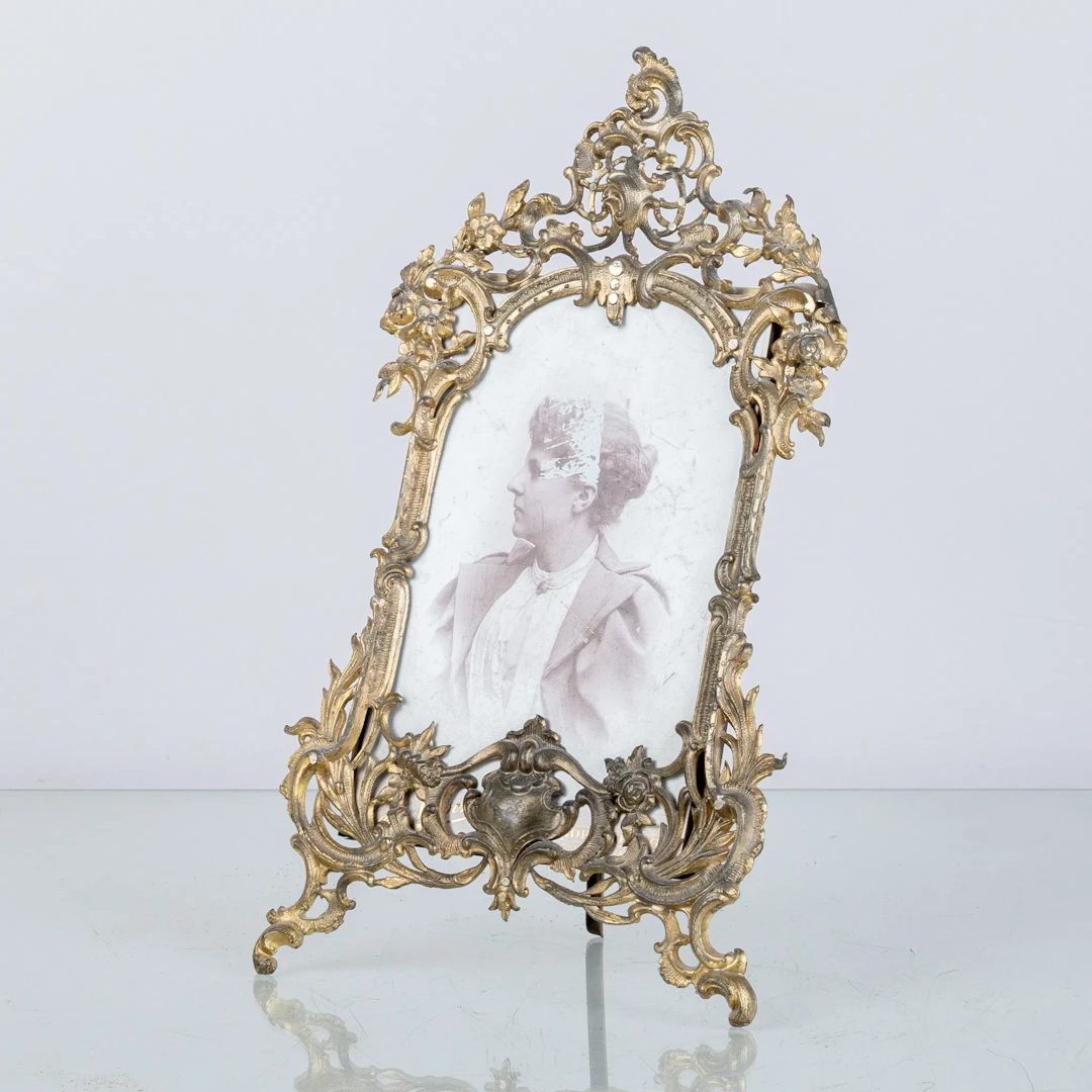 TISCHRAHMEN, Metall, für die Fotografie, 1800er Jahre