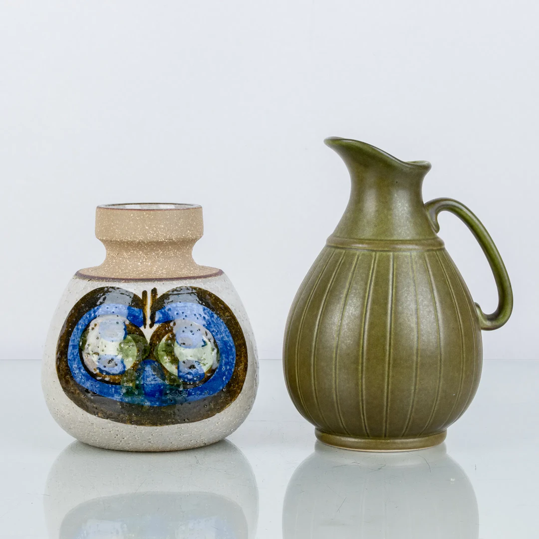 VASE AND JUG, ceramics, Søholm, Bornholm, Denmark, the second half of the 20th century