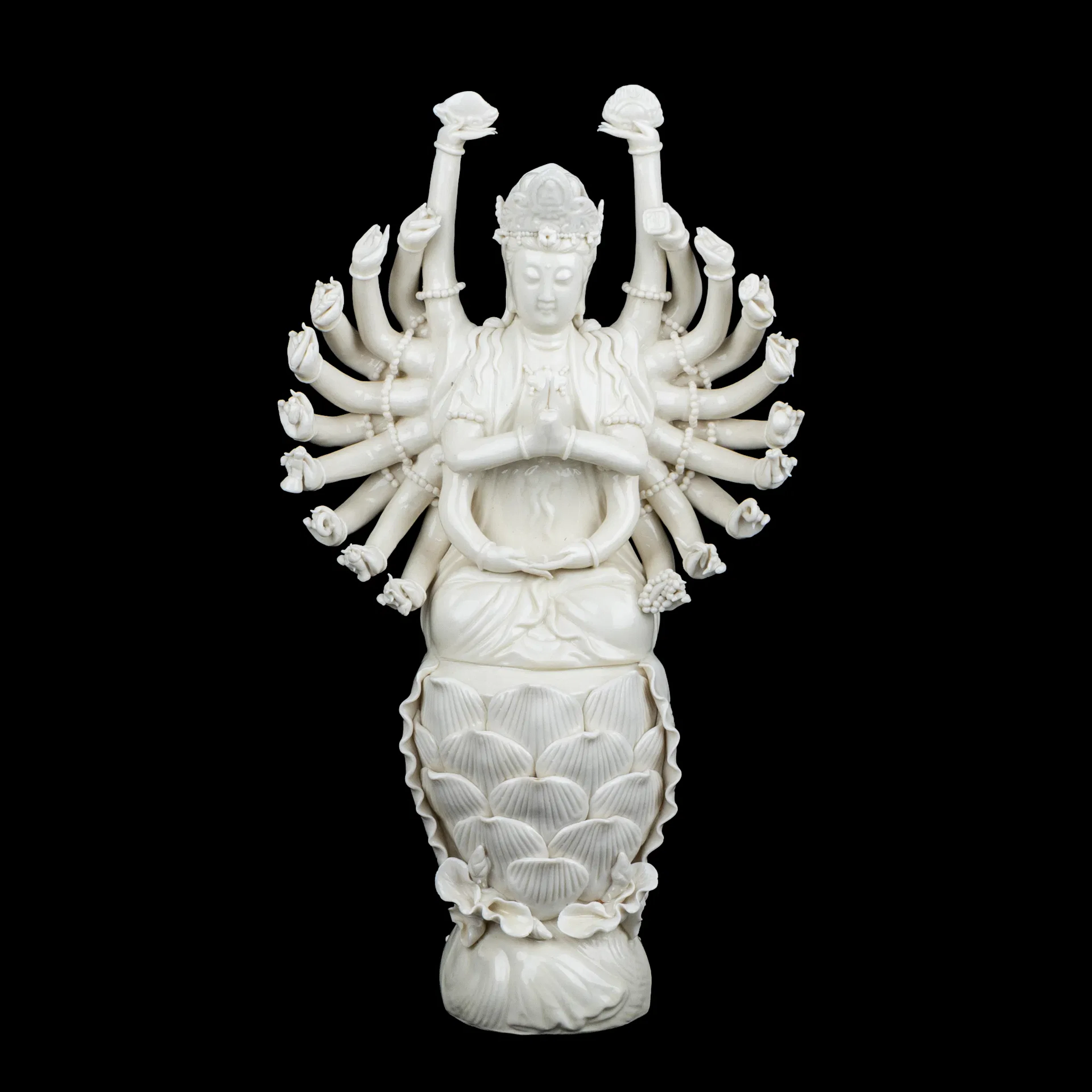 FIGURIN, porcelaine, blanc de chine, Guanqin, Chine, Qing, fin des années 1800/début