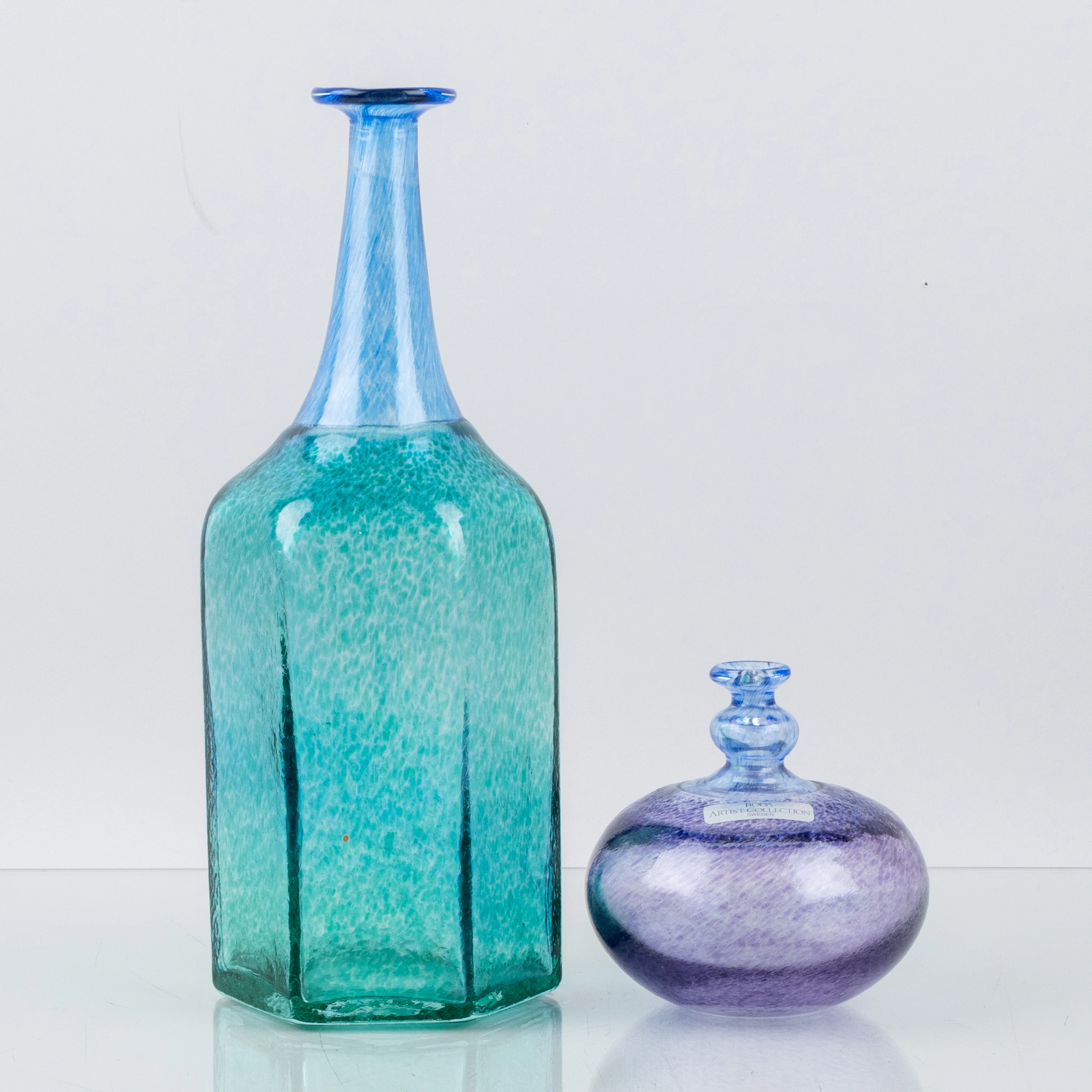 BERTIL VALLIEN, 2 pezzi, vasi, vetro, Collezione Artista, Kosta Boda