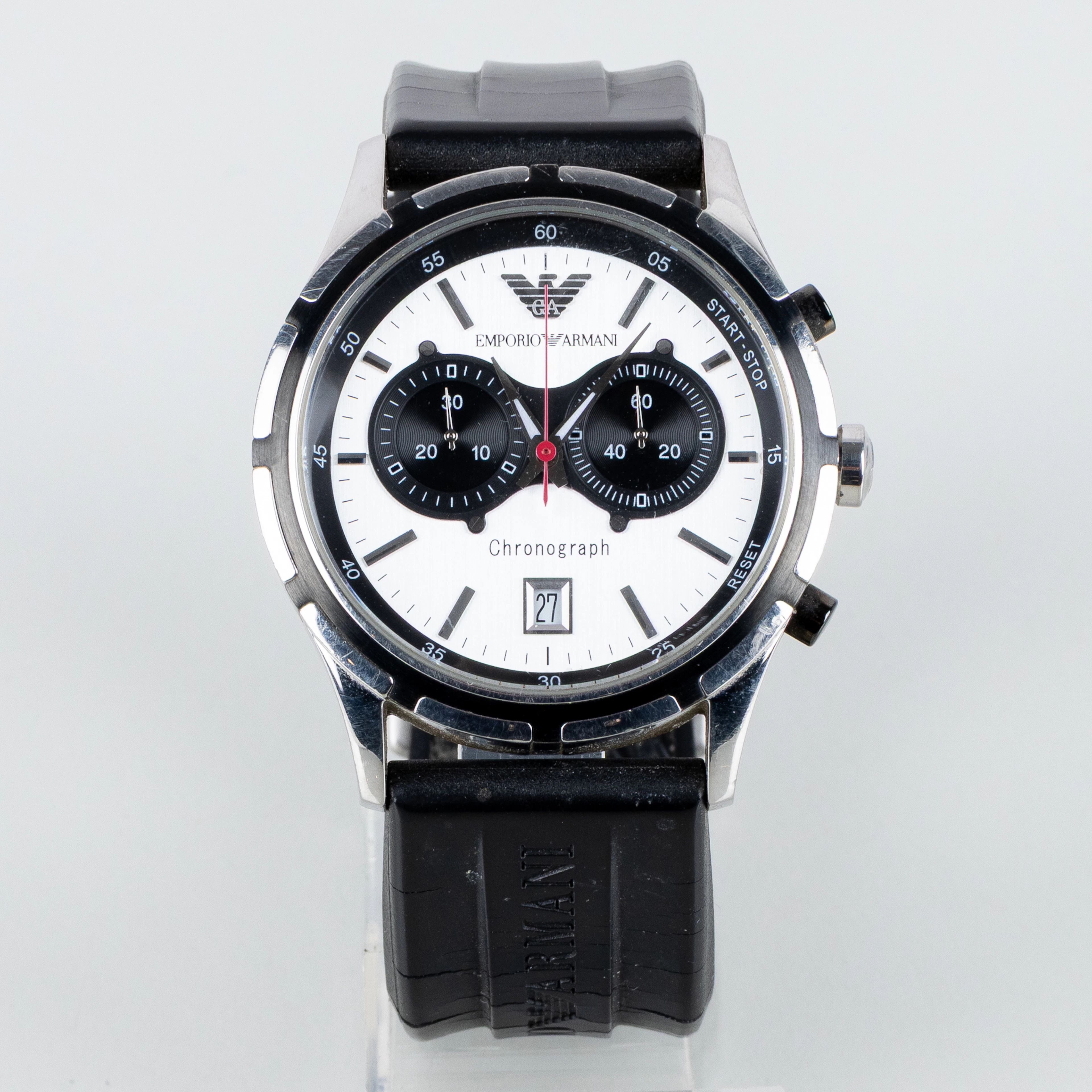 RELOJ DE PULSERA DE HOMBRE, Emporio Armani, cronógrafo, acero, años 2000