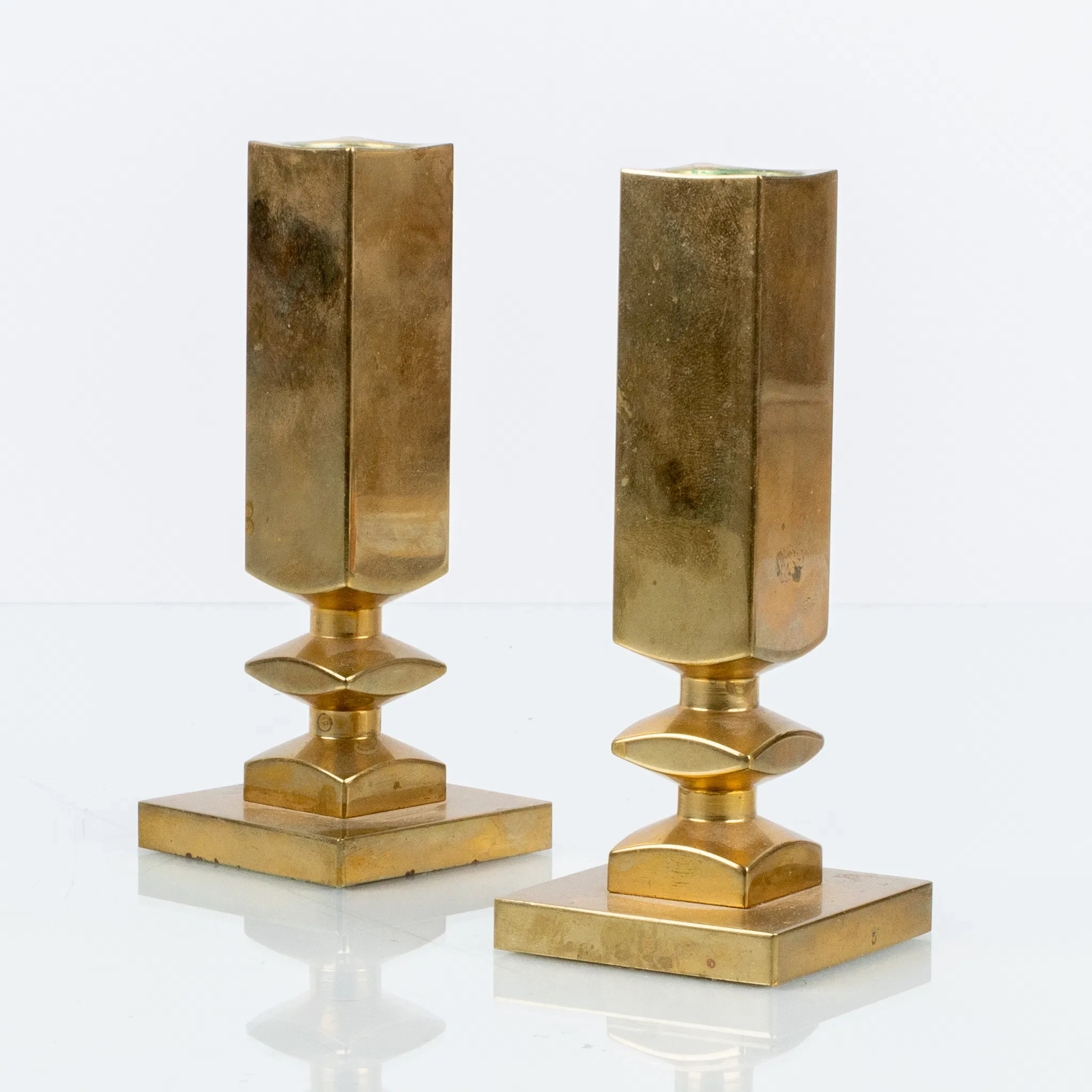 CANDELABROS, 1 par, latón, latón valón Söderköping, 1999