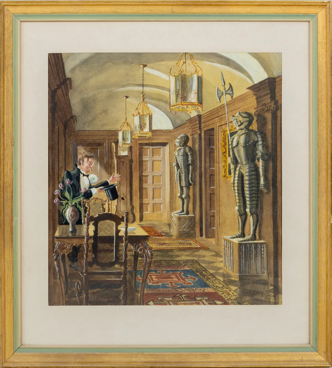RUDOLF CARLBORG (1892-1963), acuarela, firmada y fechada en 1947