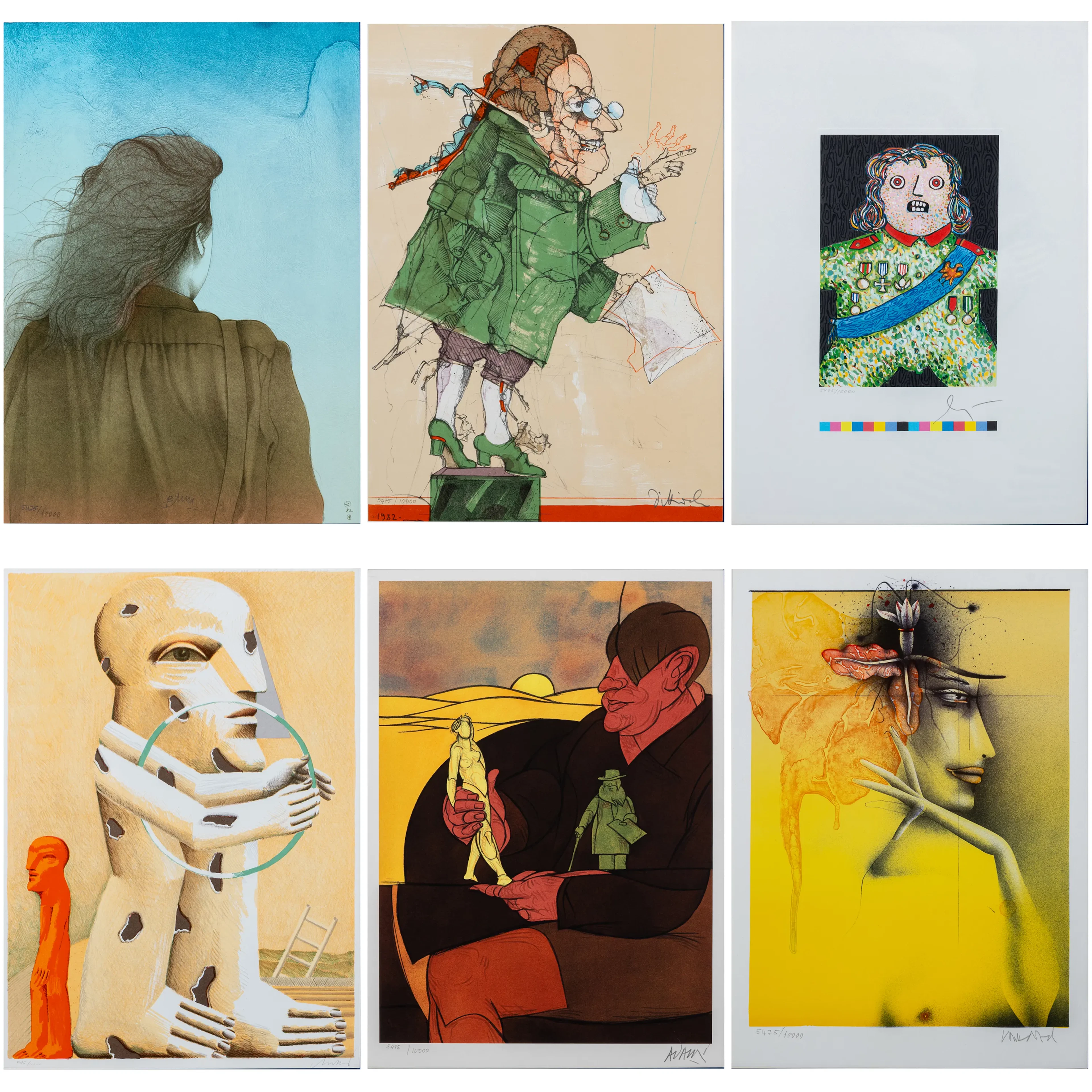GRAPHICS FOLDER, 6 sheets, including Valerio Adami, your folder "Die Kunst Der Graphik"